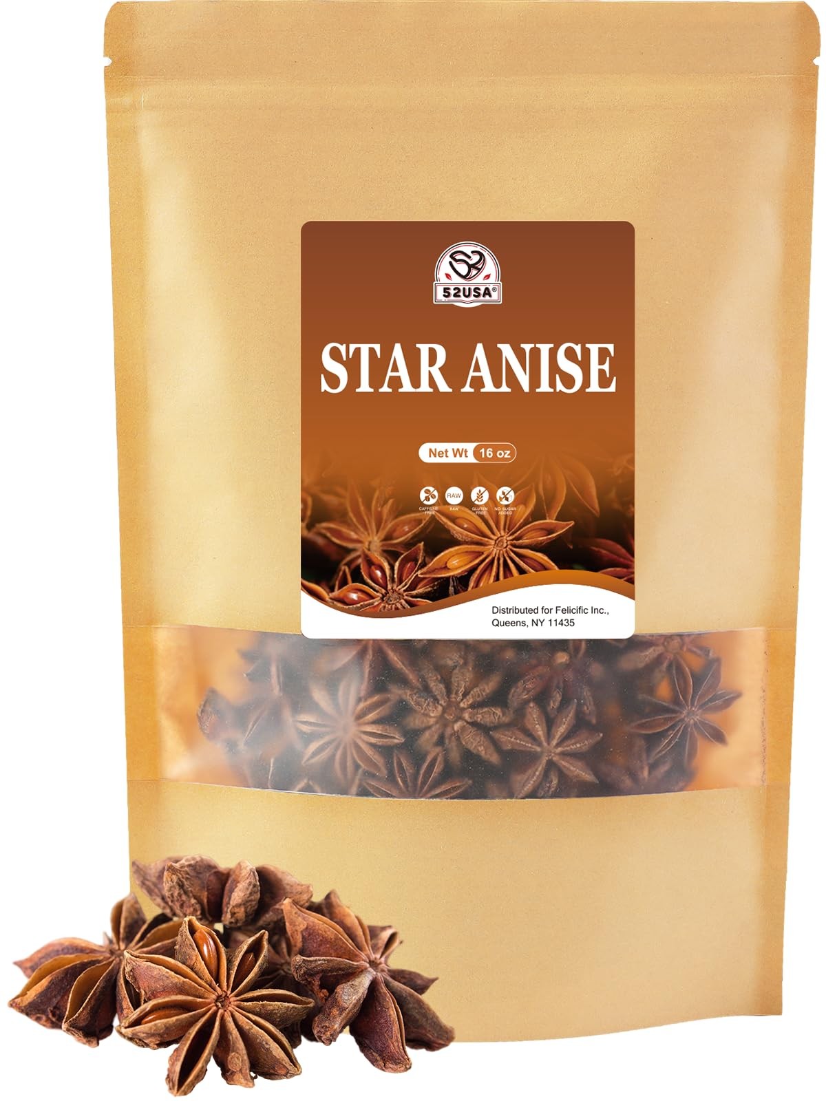Star Anise, 16 Ounce (Pack of 1), NON-GMO Verified Chinese Star Anise Whole, …
