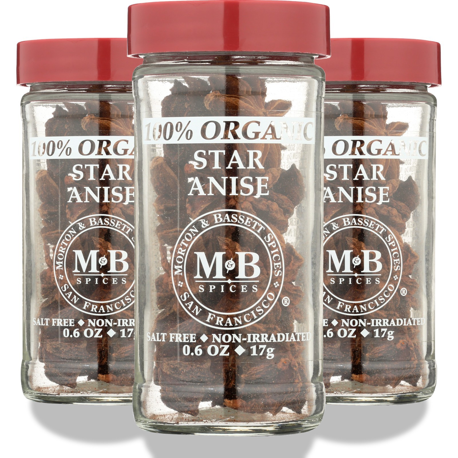 Morton & Bassett Organic Star Anise Spice 0.6 Oz Jar 6 3 Pack