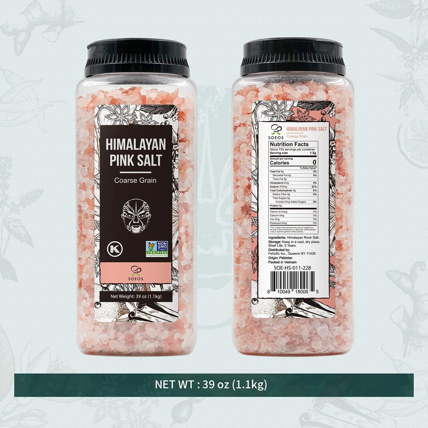 39oz Himalayan Sea Salt Refill – Non-GMO, Kosher, Coarse Grain Perfection