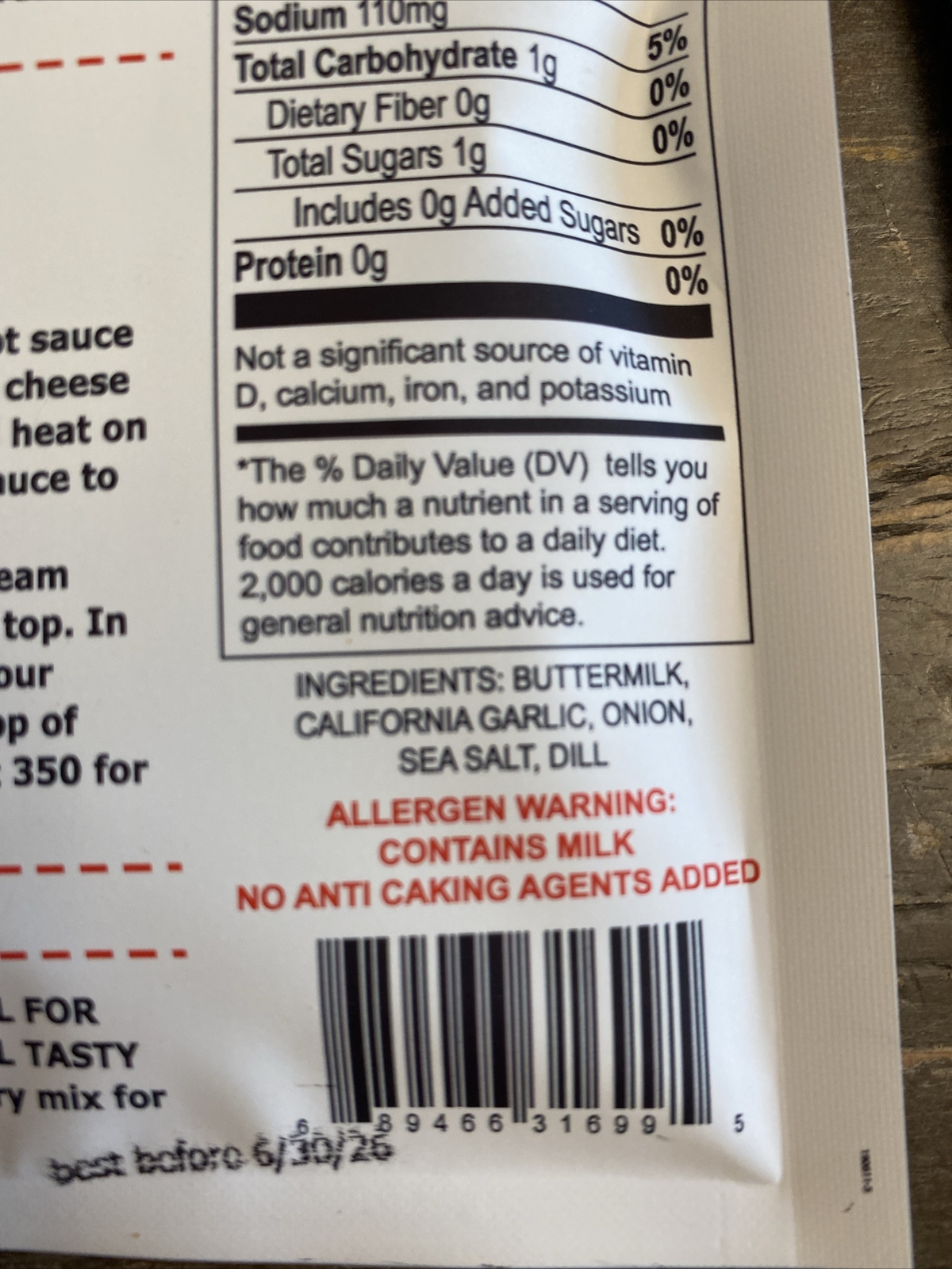 6 Pack Of Mamma Mia Ranch Dip And Dressing Mix – No Refined Sugar- Gluten Free