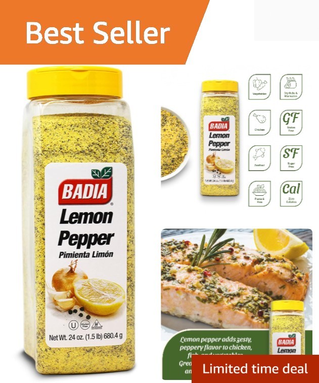 Versatile 24 oz Lemon Pepper Seasoning – Gluten-Free & Ideal for Healthy Cooking