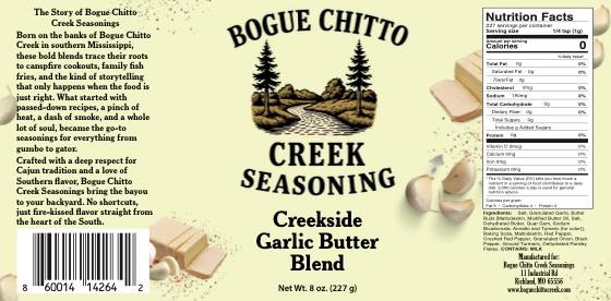 Bogue Chitto Creek Seasoning Cajun Blend Lemon Pepper Garlic Butter Seafood Boil