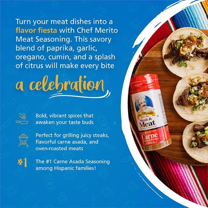 Carne Asada Meat Seasoning, 14 Ounce – Flavorful Marinade for Tacos & BBQ