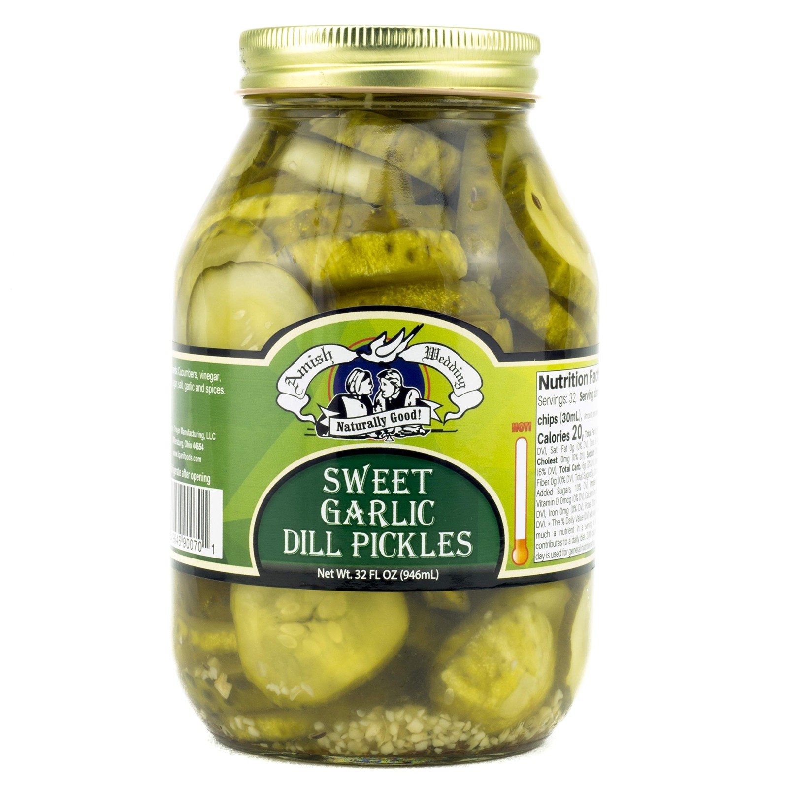 Ready-to-Eat Sweet Garlic Dill Pickles 32 Oz – USA Made Delight