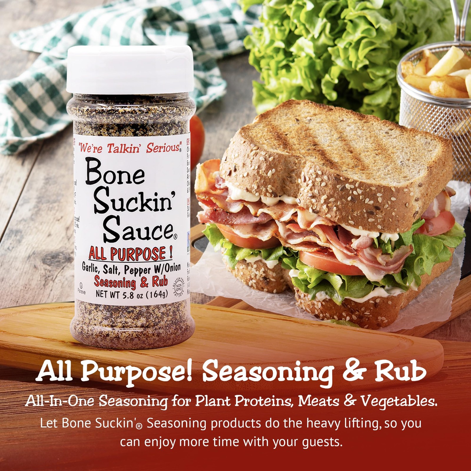 Bone Suckin’ All Purpose Seasoning & Rub, Zero Calorie, 5.8 Ounce (Pack of 1)
