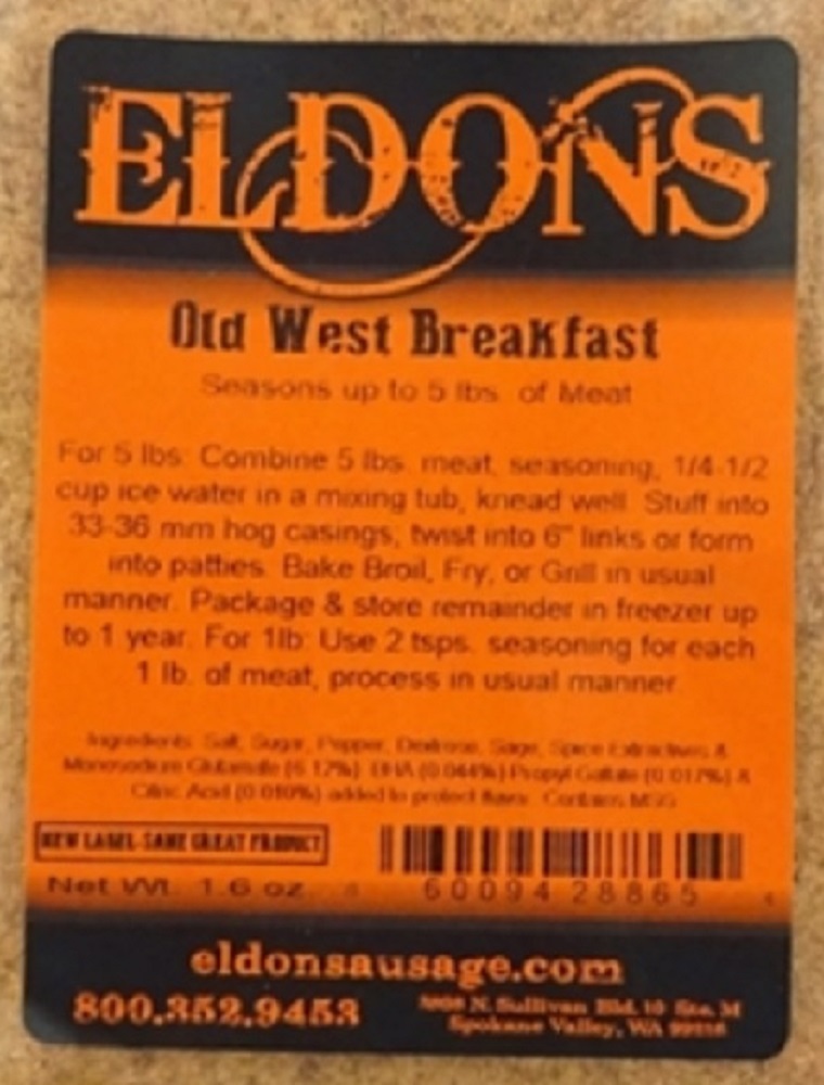 Old West Sausage Seasoning Spices Seasons 5 Pounds of Meat #8865