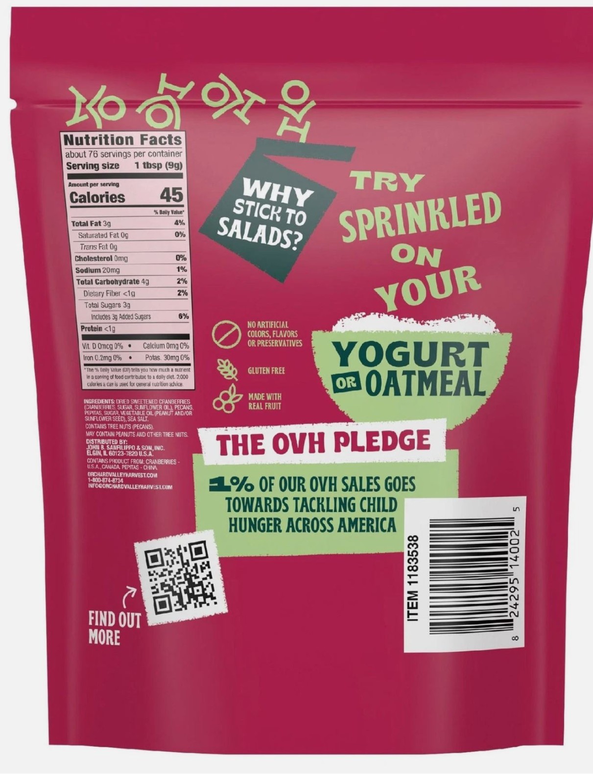 Orchard Valley Harvest Salad Toppers, Glazed Pecans, 24 oz