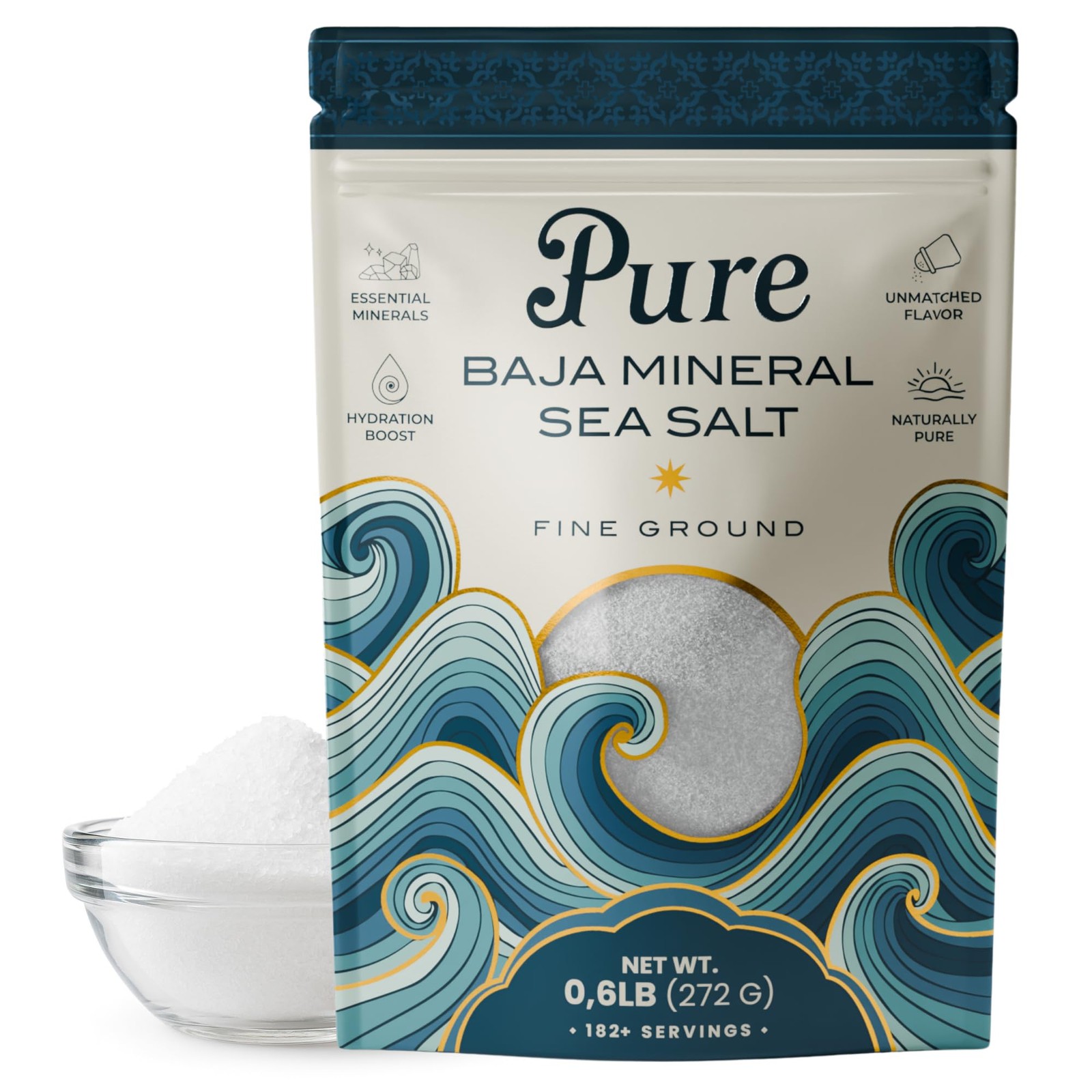 Baja Mineral Sea Salt Natural Grain 0.6 lb Unrefined Mineral Rich Cooking Hydrat