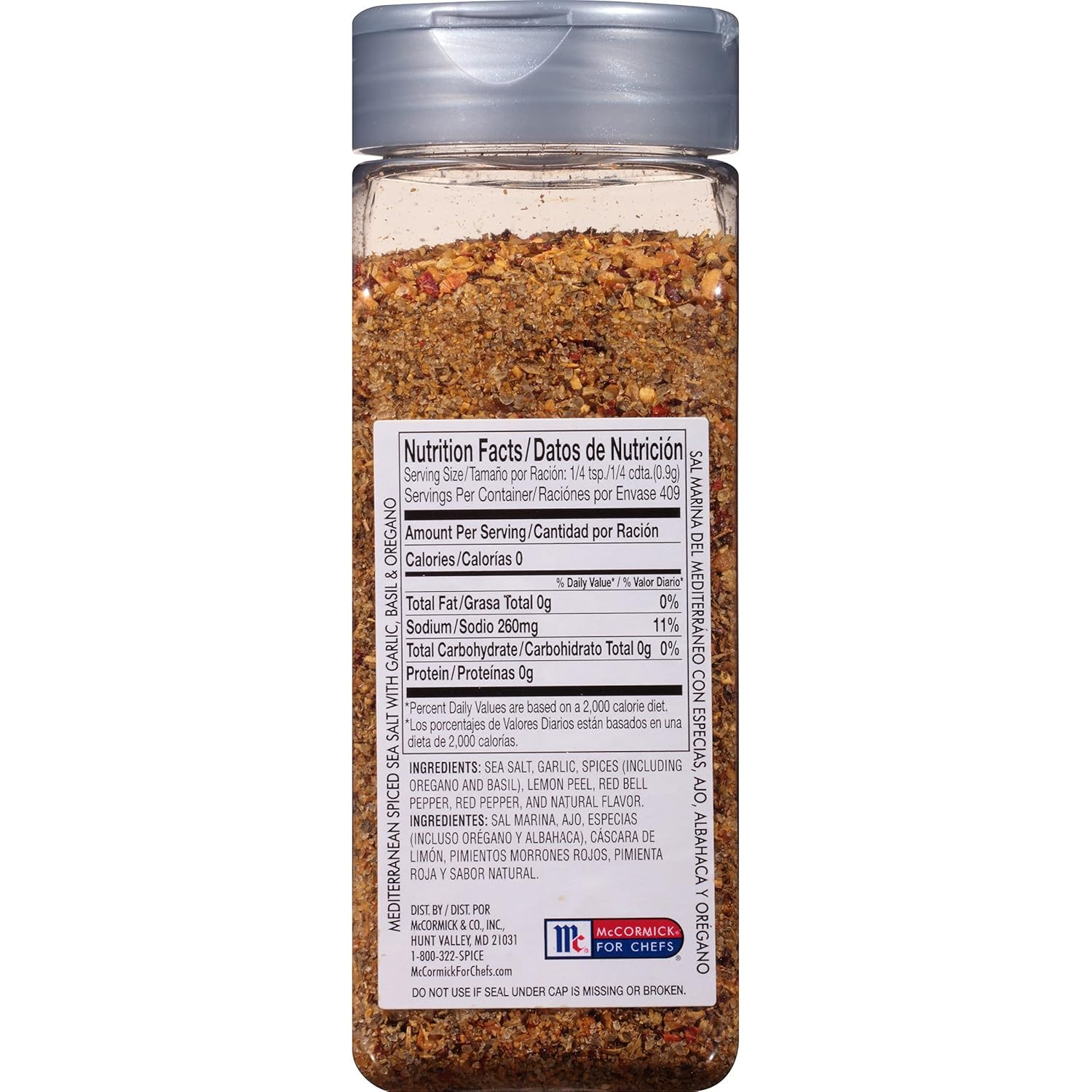 Mediterranean Spiced Sea Salt, 13 Oz – One 13 Ounce Container of Mediterranean S