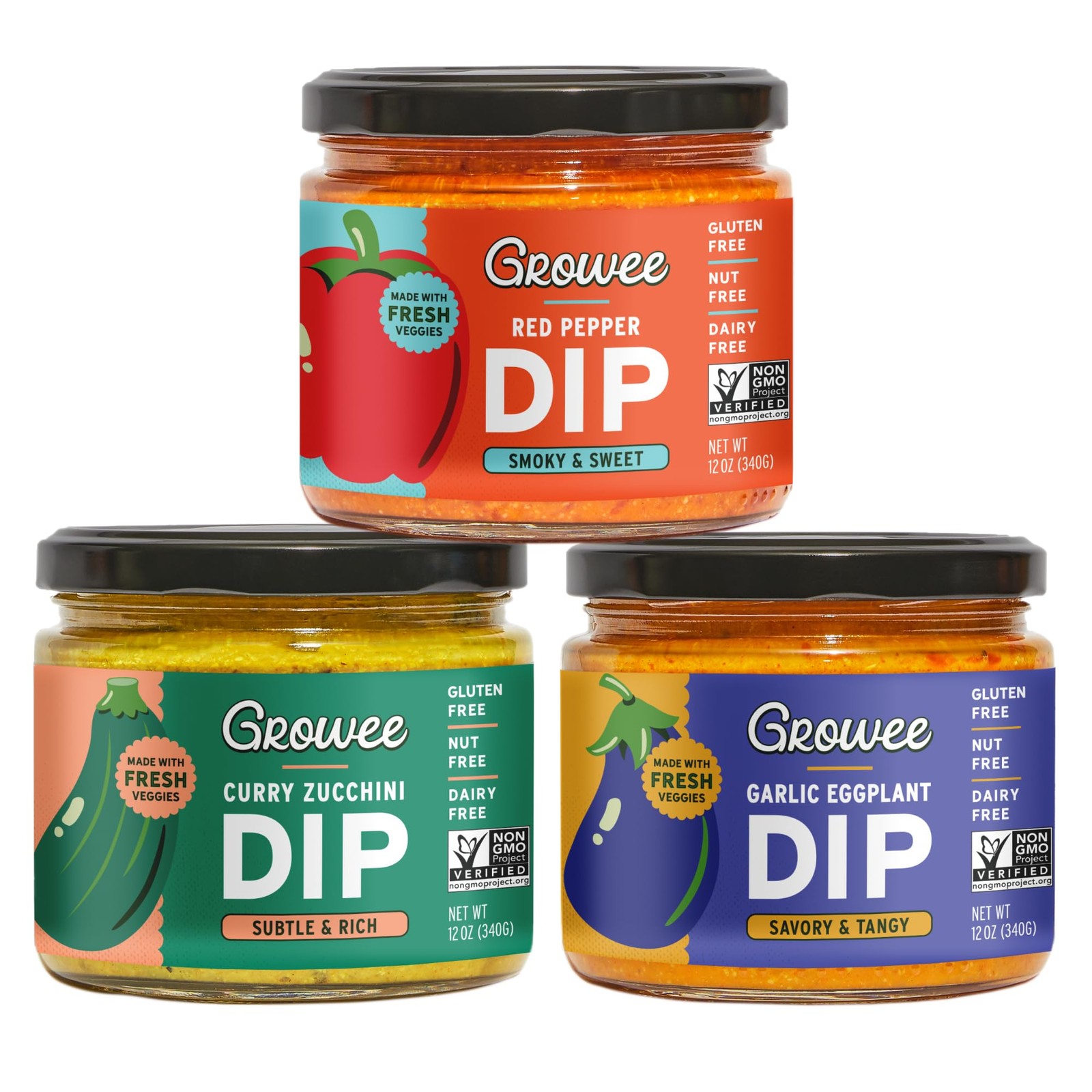 Growee Vegan Dip Pack – PlantBased Queso & Hummus Alternative, NutFree Mayo &…
