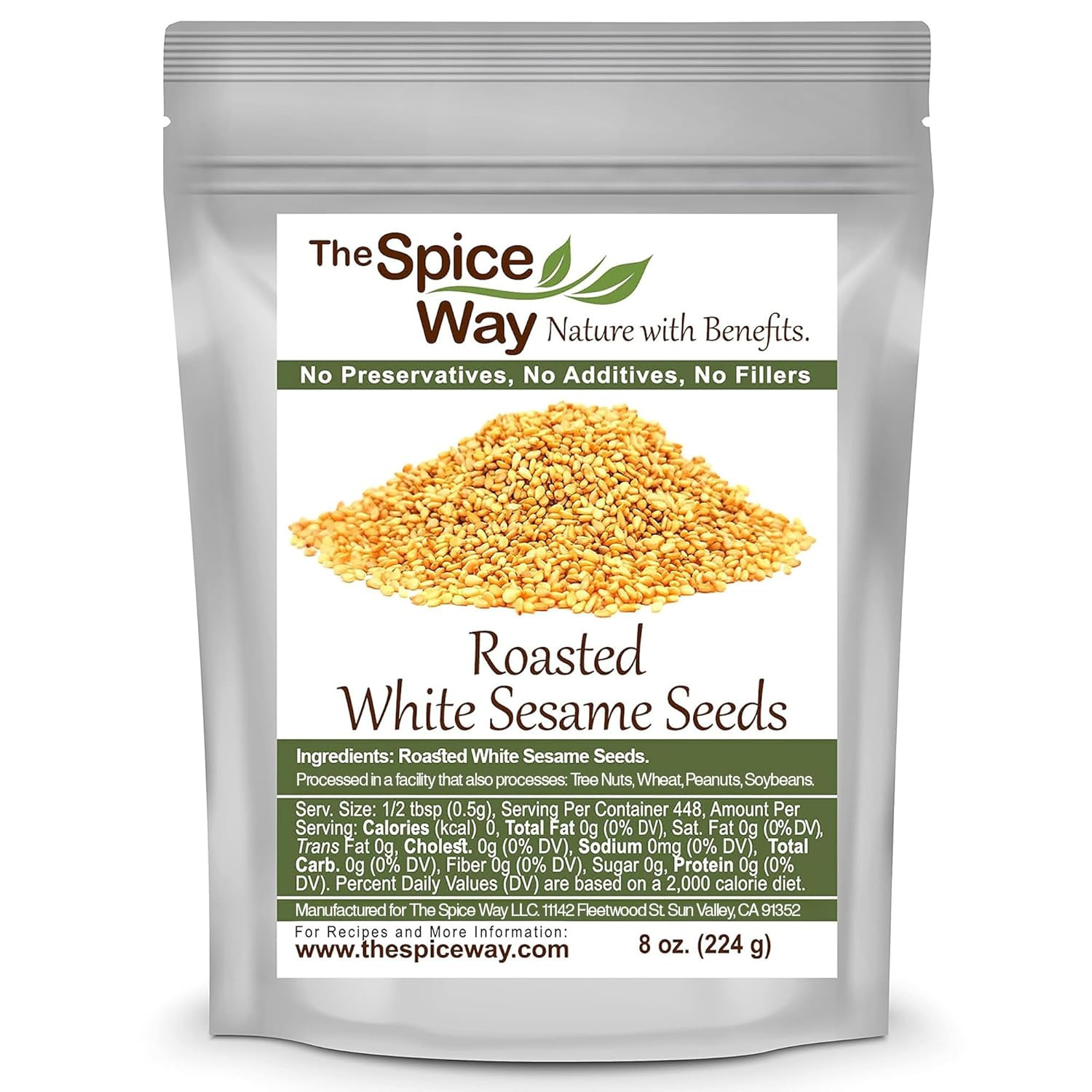 The Spice Way Roasted White Sesame Seeds – 8 Oz