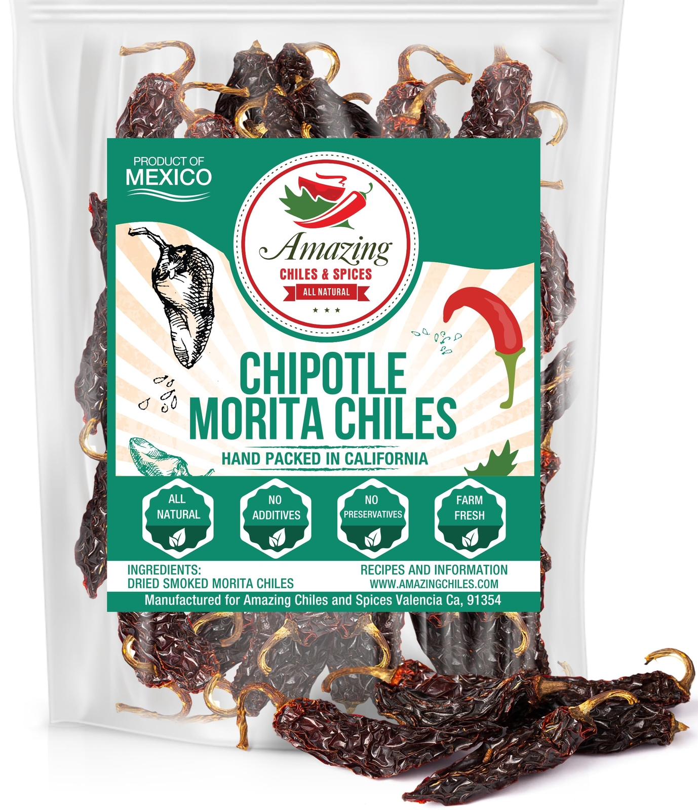 Dried Chipotle Morita Chile Peppers 4 oz – Robust Smokey Flavor Use For Mexic…