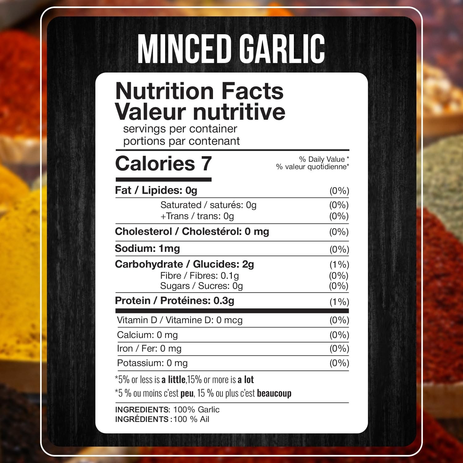 5 LB Fresh Finest Minced Garlic – Dried Garlic Flakes, Ready-to-Use Seasonings
