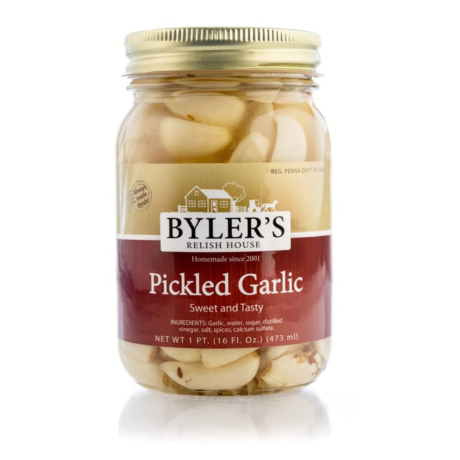 Pickled Garlic Jar, 16 Fl Oz, Glass Container, Food Storage, Kitchen Pantry