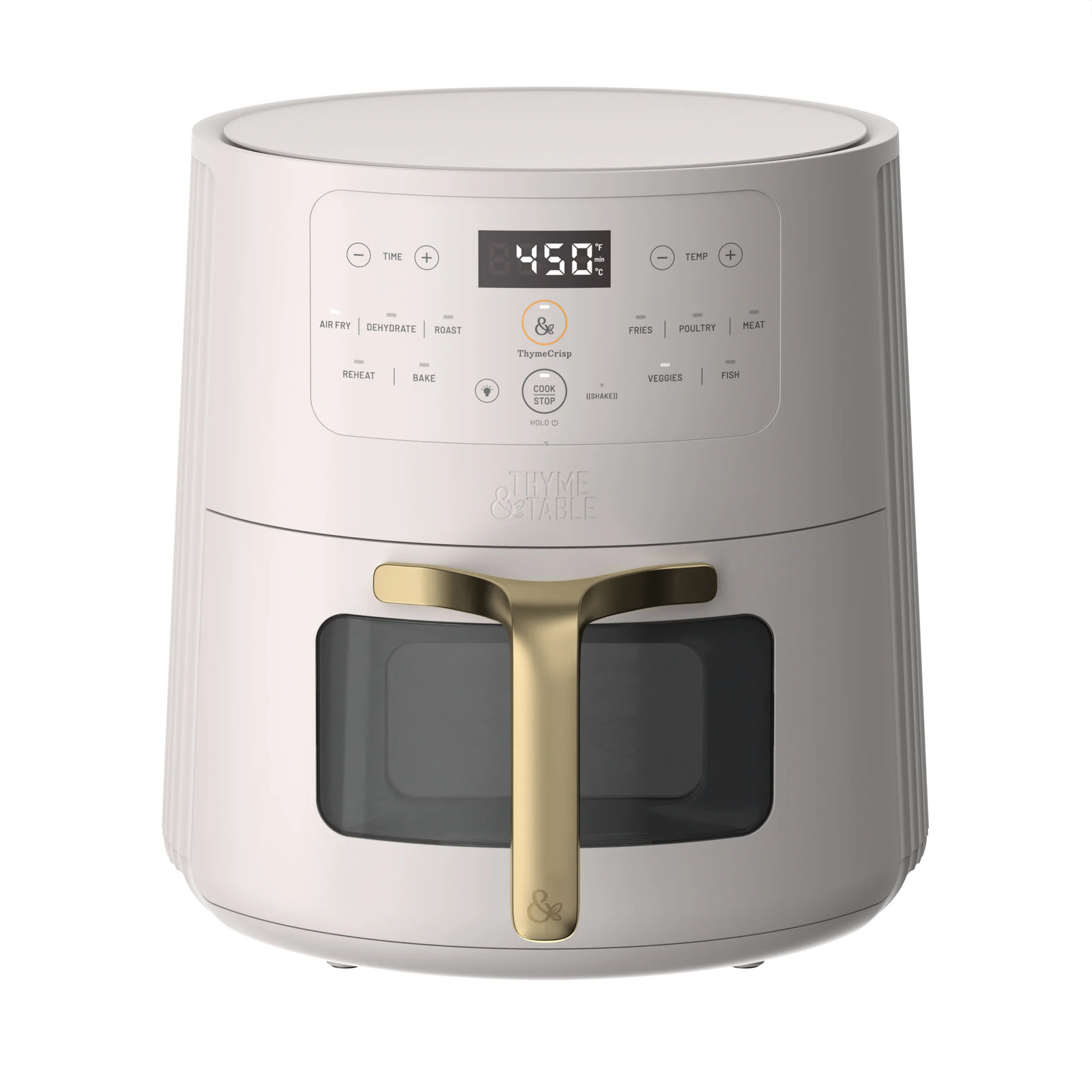 6QT Air Fryer, with Thymecrisp™ and Ceramic-Coated Nonstick Basket, Sand White