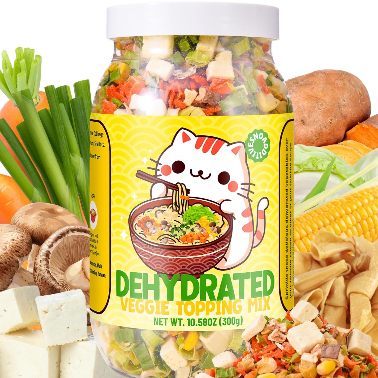 Ramen Toppings Mix Dehydrated Vegetables FreezeDried Tofu & Vegetables, 100%…