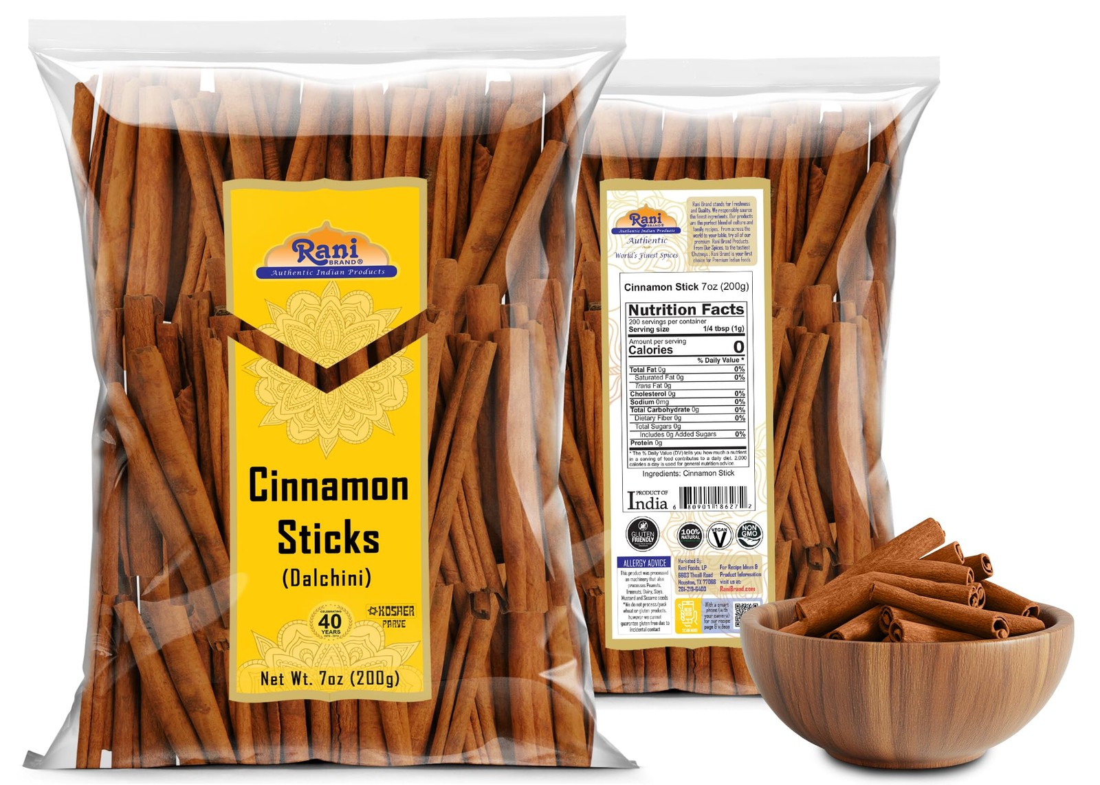 Rani Cinnamon Sticks 7oz (200g) – 36-44 – Strong 7 Ounce (Pack of 1)