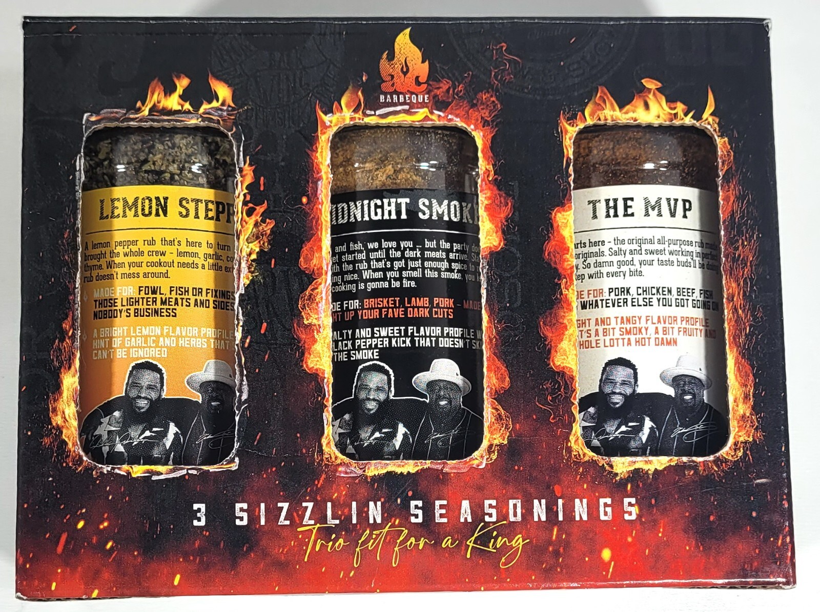 AC Barbeque’s HUSKY & HANDSOME SIZZLING SEASONINGS. New Unopened 3 BBQ FLAVORS