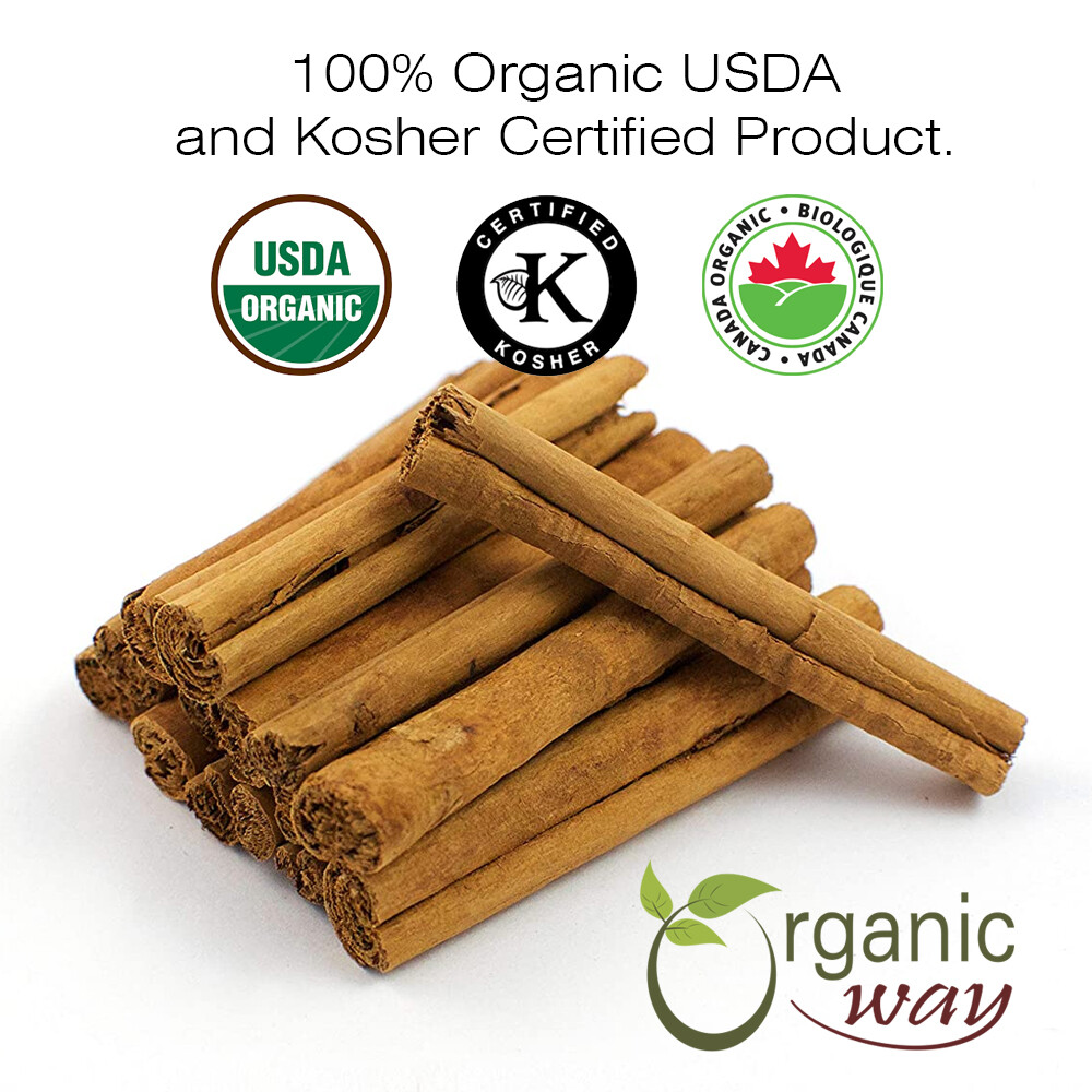 Organic Way Cinnamon True Ceylon Cut & Sifted – USDA & Kosher Certified