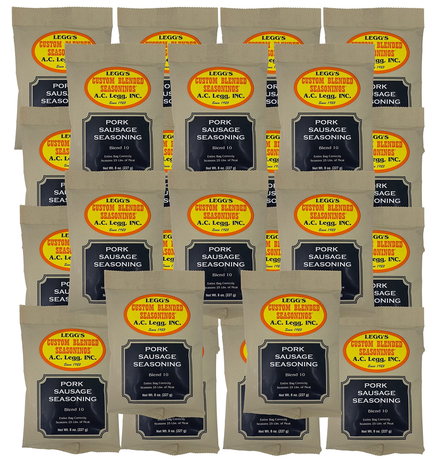 A.C. Legg, Inc. Blend 10 Sausage Seasoning, Breakfast 8 Ounce (Pack of 24)