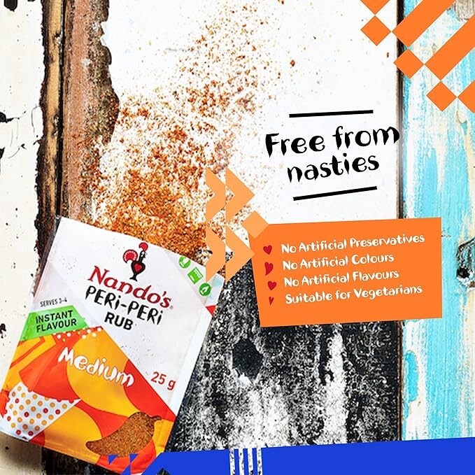 Nando’s Peri Peri Rub Medium (25g x 3) exp 10/2026 – imported from UK