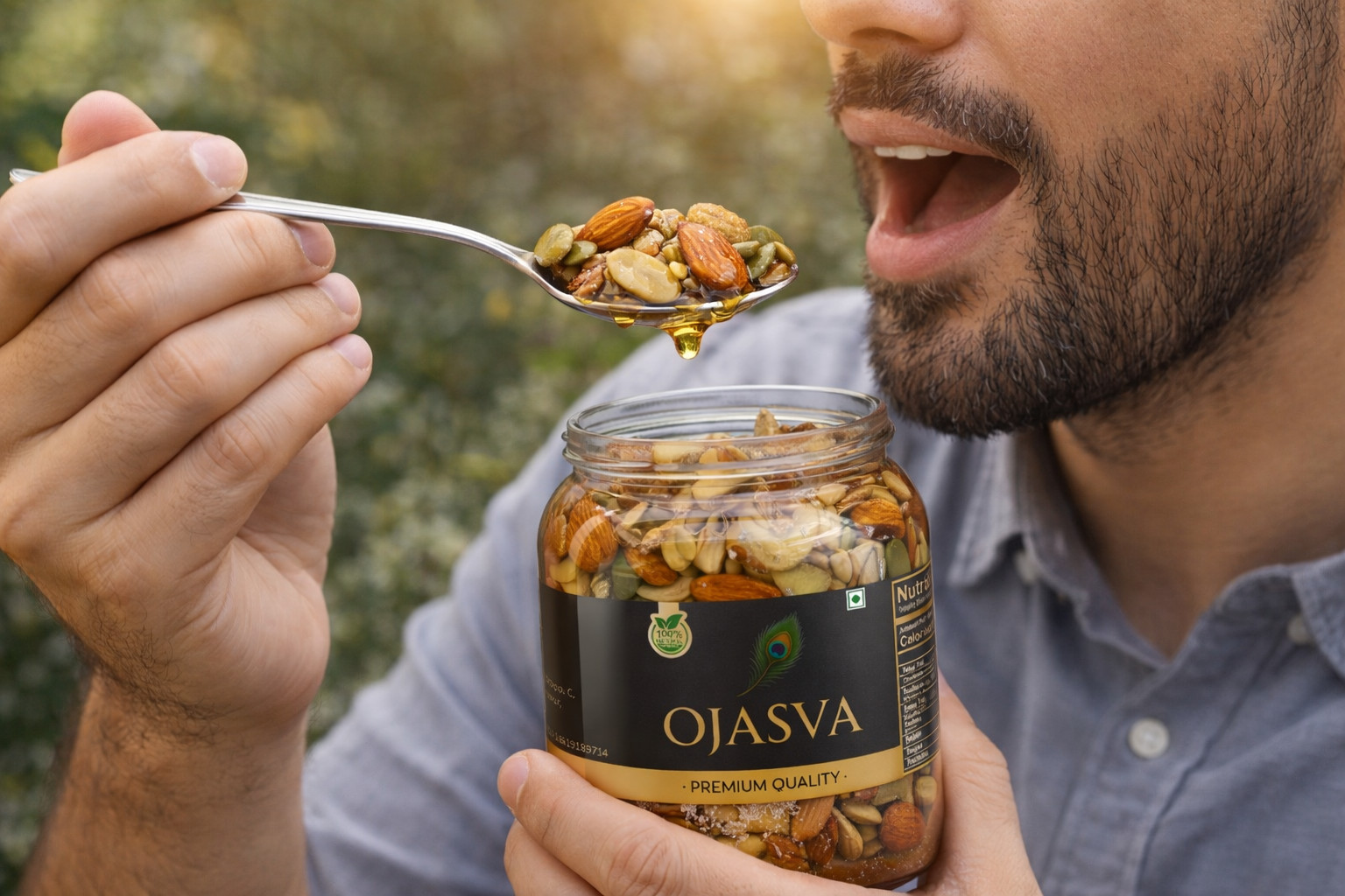 Organic Honey Roasted Nut Mix Healthy Dry Fruits Seeds Snack Protein Rich