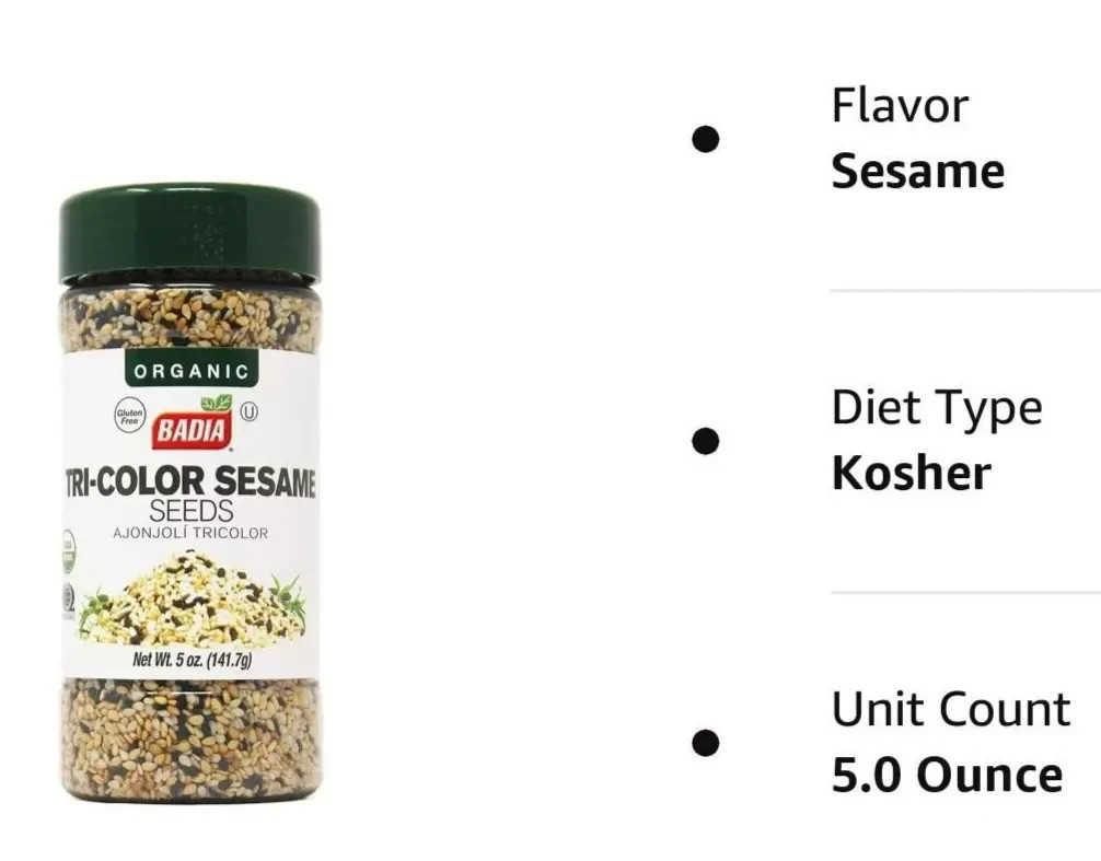 2 Badia® Organic Tricolor Sesame Seeds/Black/White/Toasted/Ajonjoli/Organico