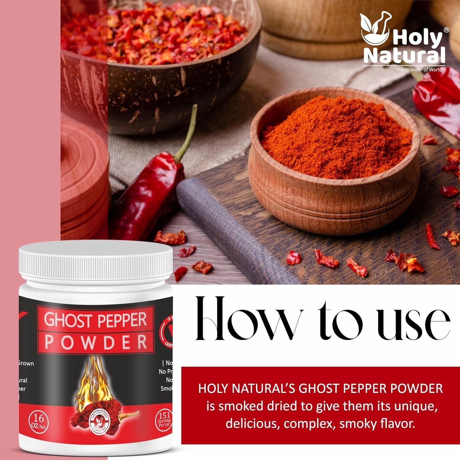 16 oz Pure Ghost Pepper Powder – Hottest Smoked Chili for Culinary Enthusiasts