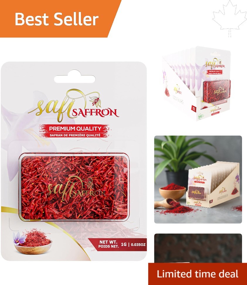Organic 0.035 Ounce Saffron Threads | Pure, Gluten-Free, Gourmet Spice