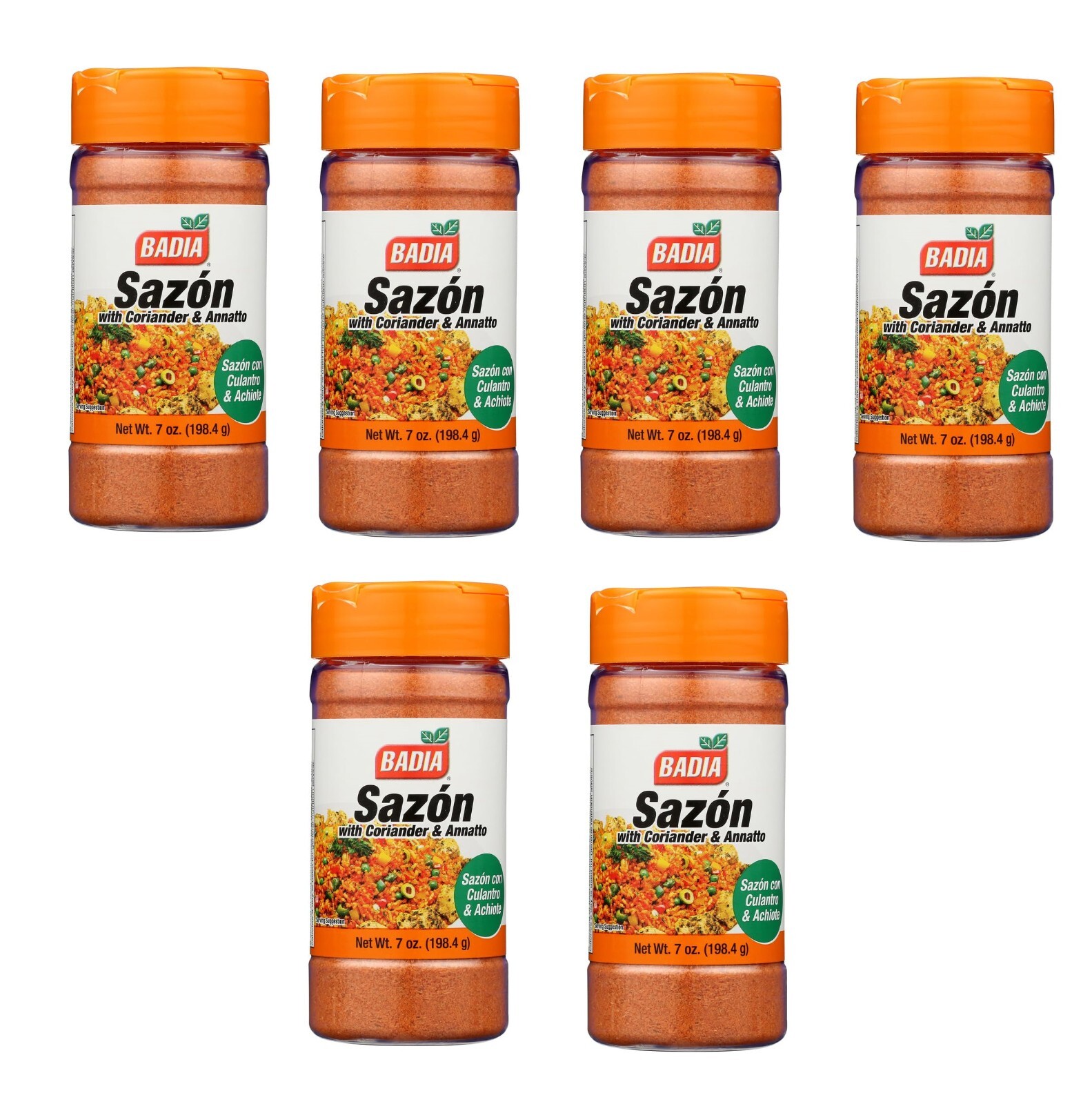 6 Pack Badia Sazon with Coriander & Annatto, 7 oz – Gluten-Free, Dry Seasoning