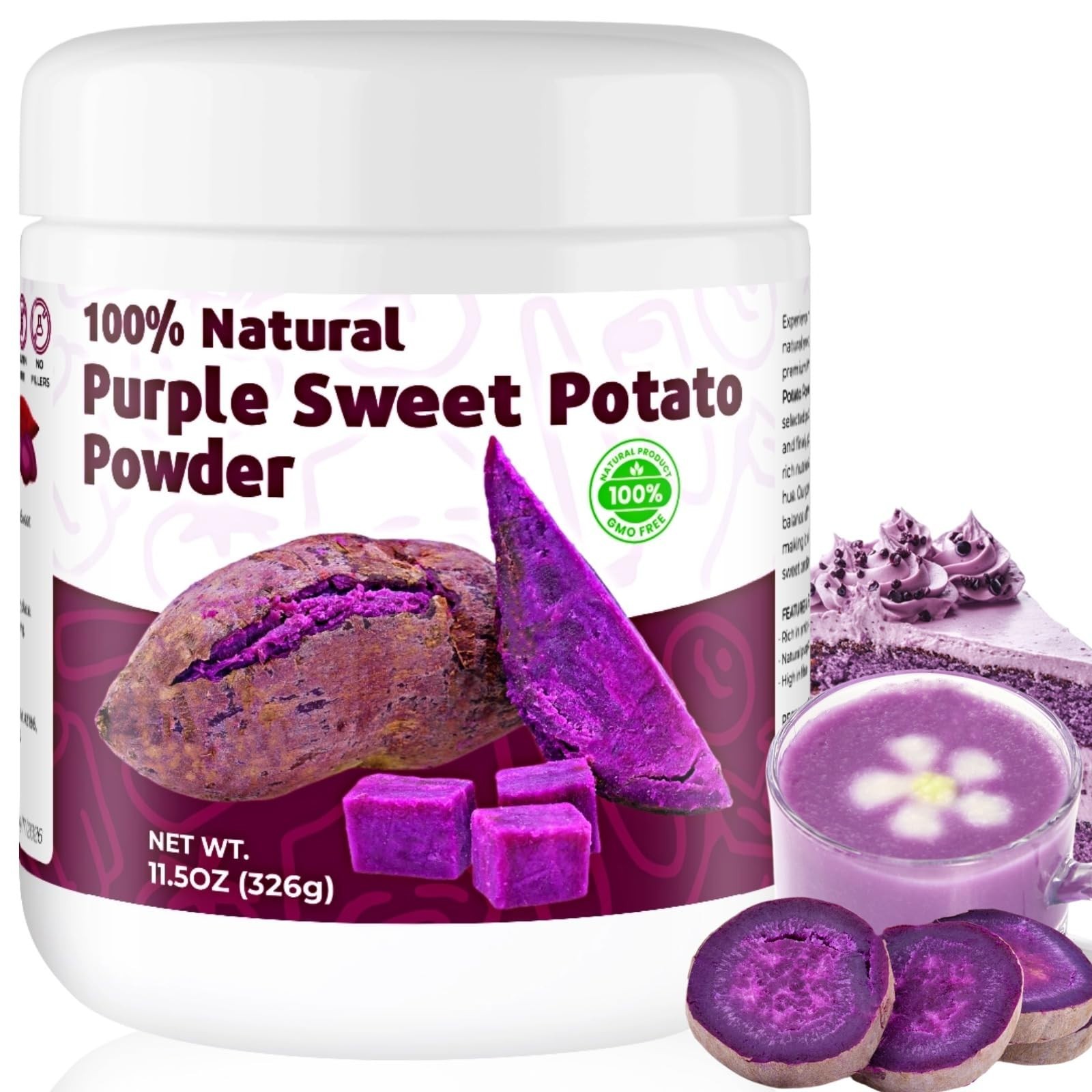 Natural Purple Sweet Potato Powder 11.5oz – Non-GMO, Gluten-Free Food Coloring f