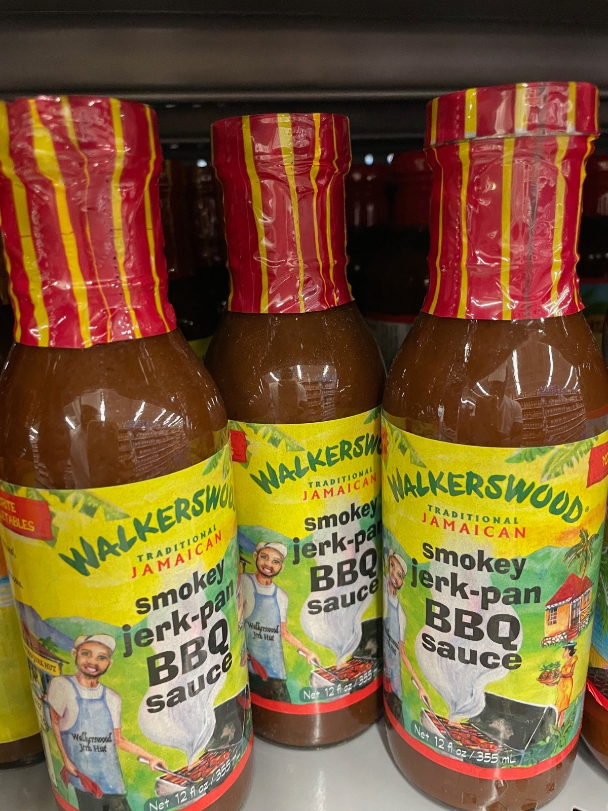 3-Pack Walkerswood Smokey Jerk Pan BBQ Sauce Size 12 oz Jamaican Jerk Marinade
