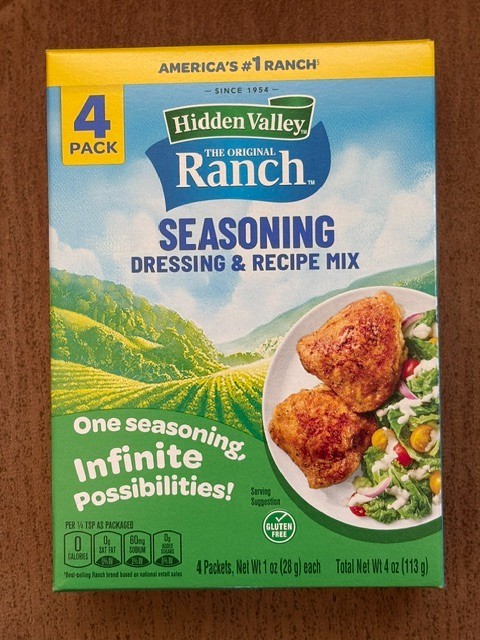 4 PK-HIDDEN VALLEY RANCH SEASONING DRESSING/RECIPE MIX- NEW SEALED EXP. 12/2027