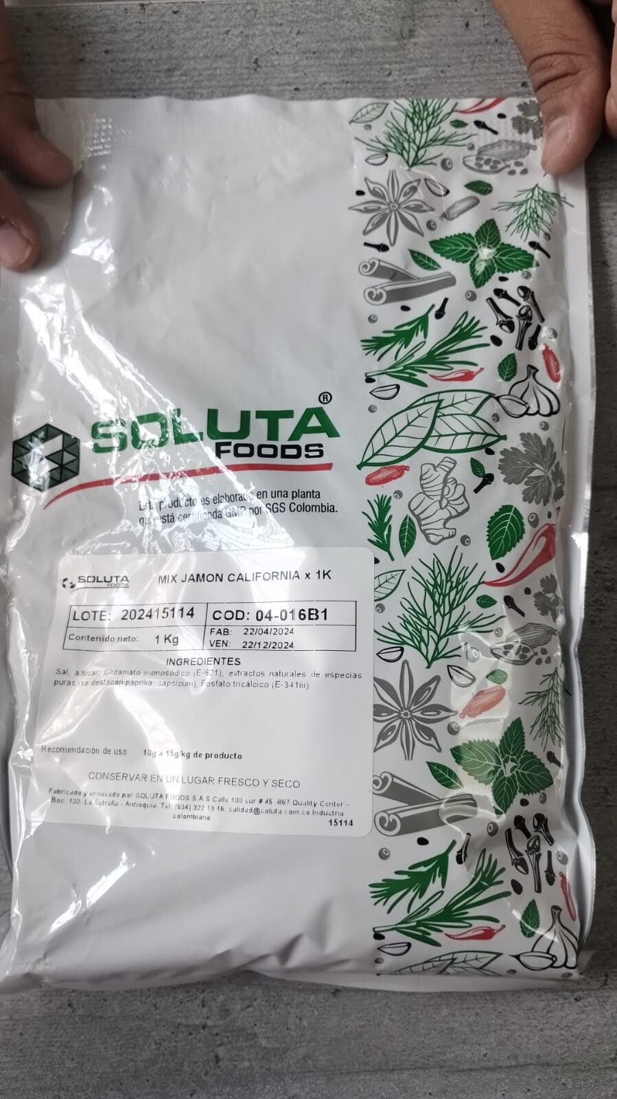 Colombia Californian Ham Seasoning Mix 1kg 2.2lb Jamon California SOLUTA