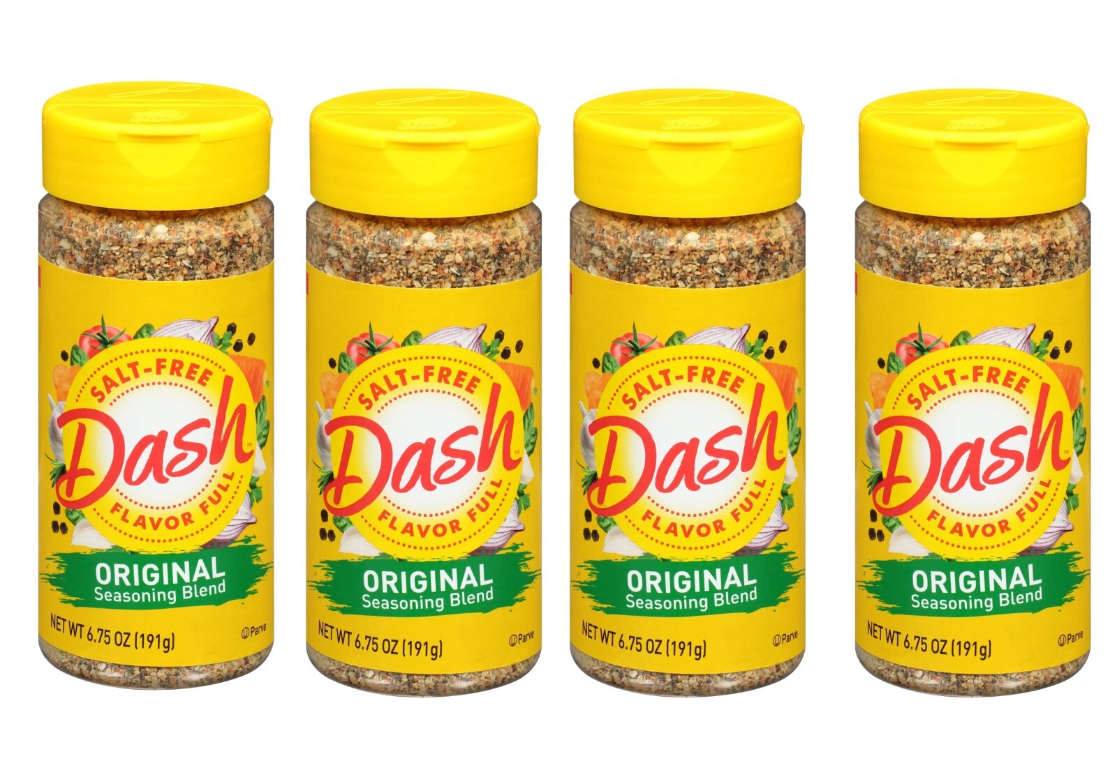 Dash Original Salt-Free Seasoning Blend, 4 Pack, Size 6.75 oz Shakers