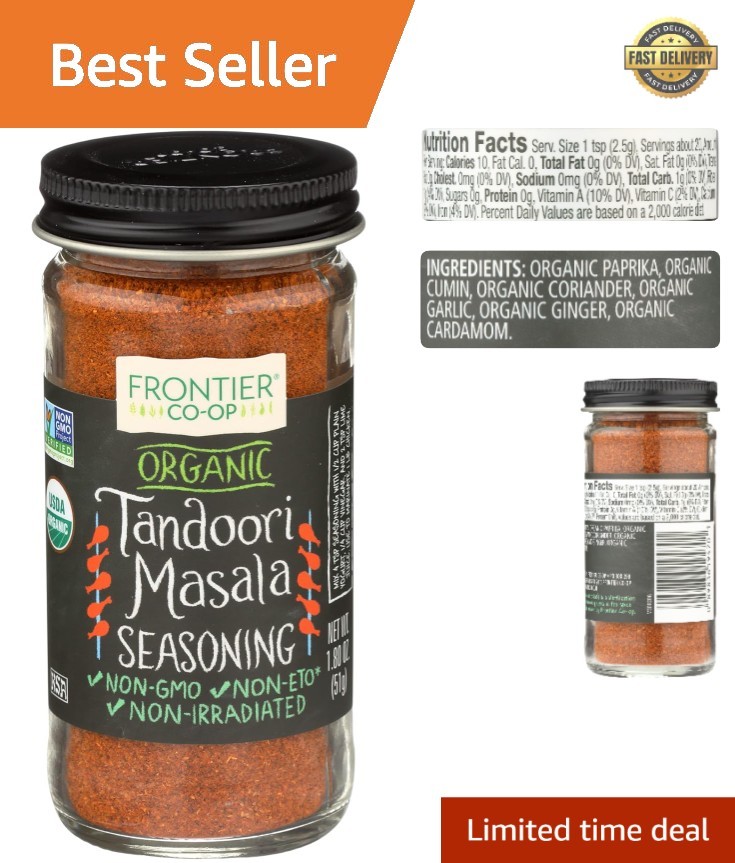 Organic Tandoori Masala – Kosher Seasoning Blend for Exquisite Dishes, 1.8 Oz