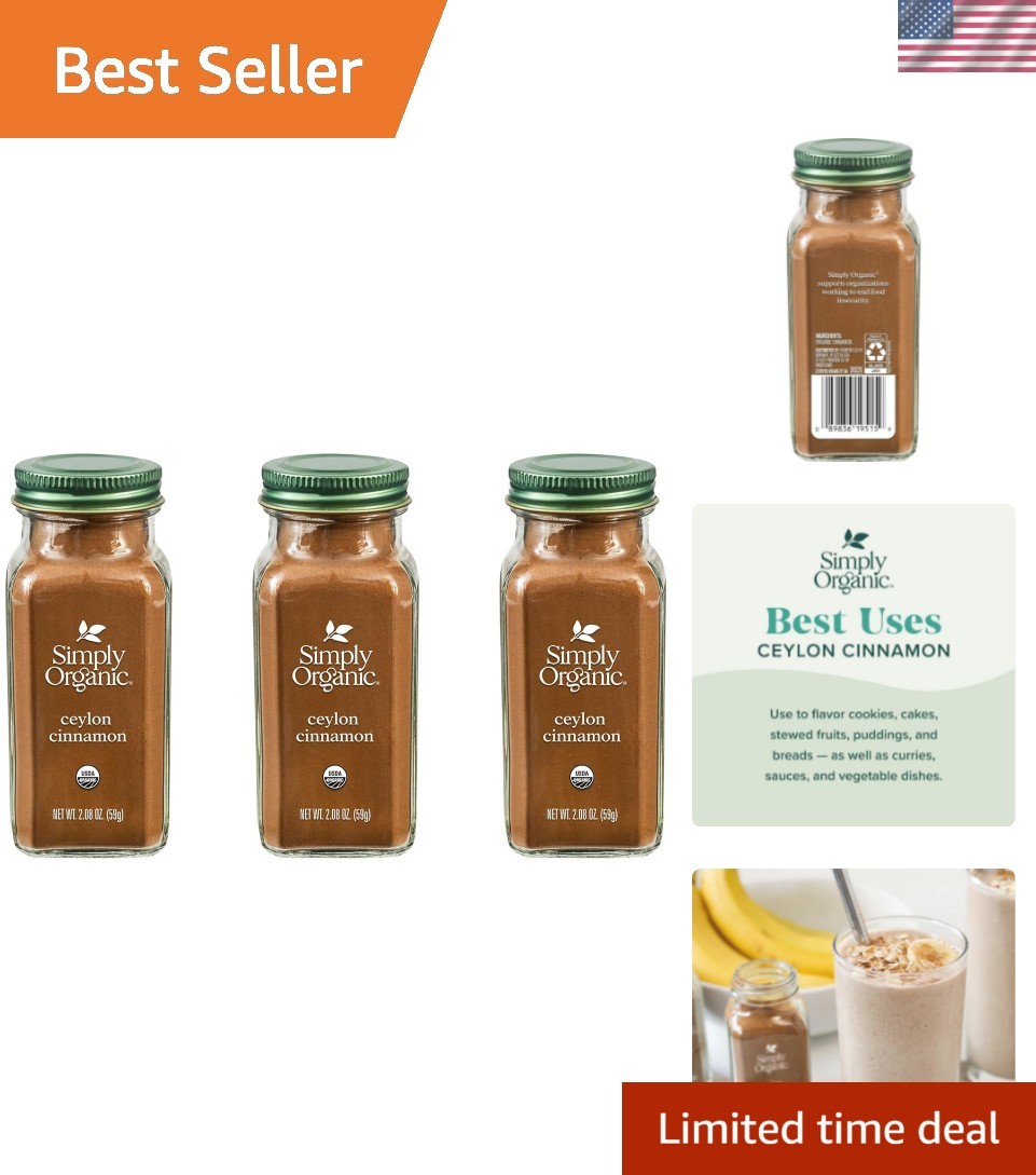 Organic Ceylon Cinnamon Powder, 2.08 Ounce 3 Pack – Perfect for Delicious Dishes