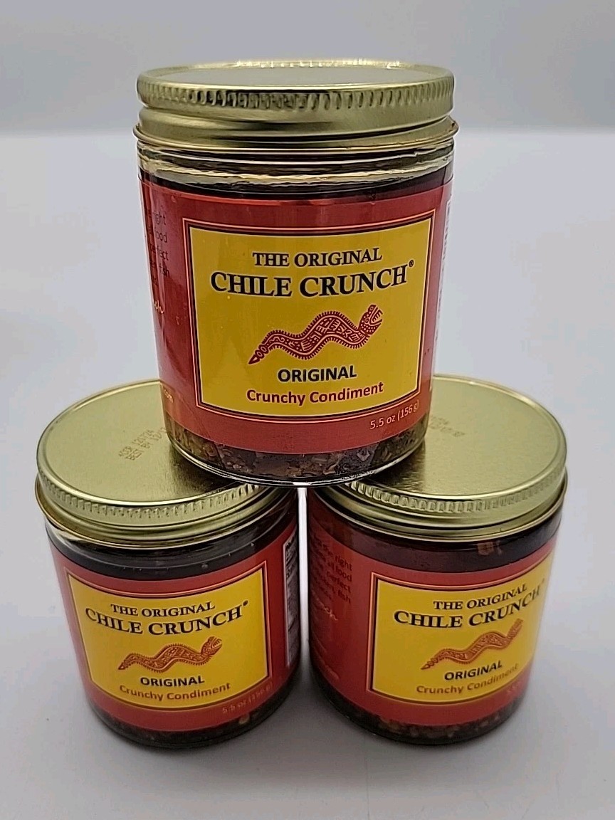 Lot Of 3 A Crunchy All Natural Spicy Condiment Original 12/27 New!