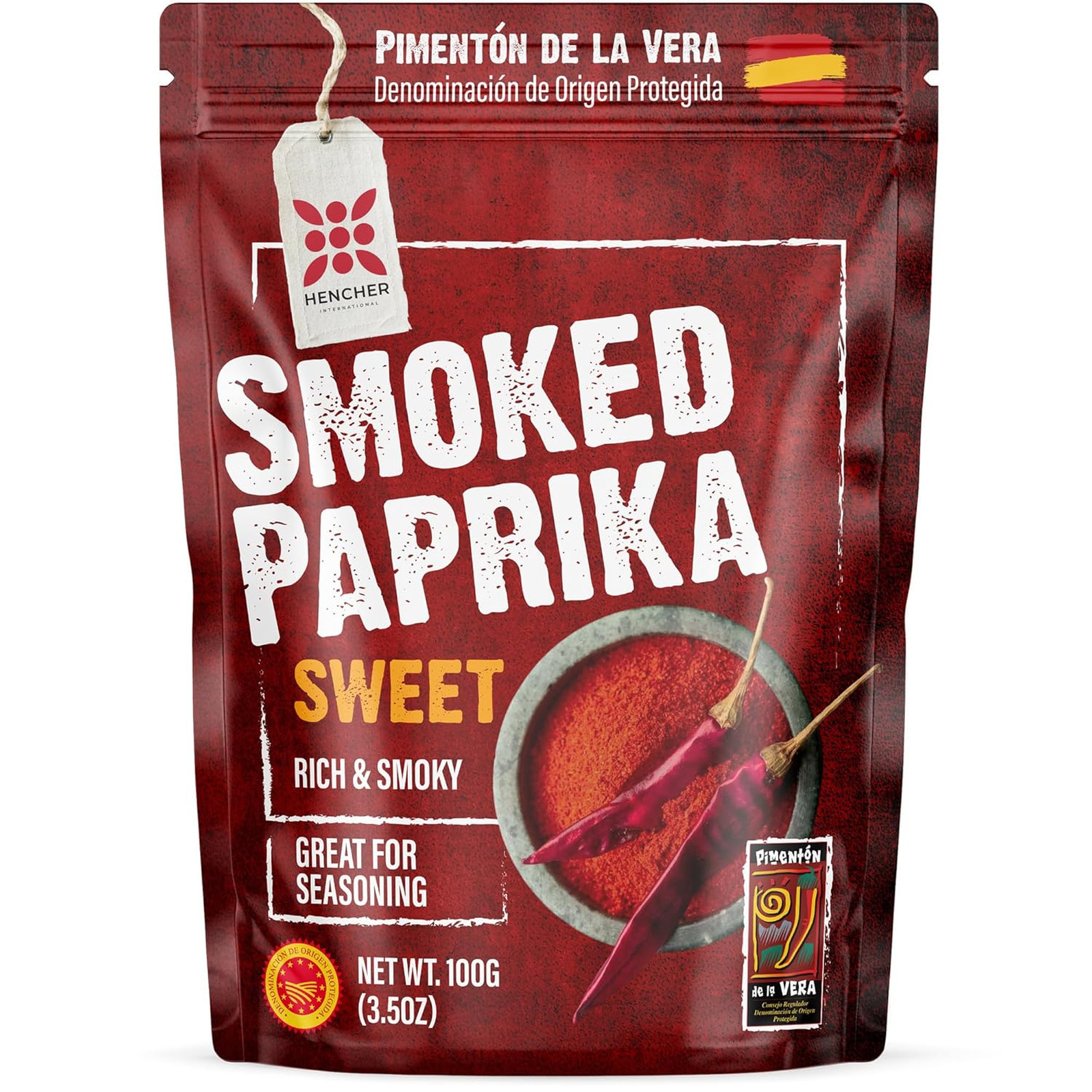 Premium Sweet Smoked Paprika from Spain Oak Wood Smoked 3.5 oz Mild Rich Flavor