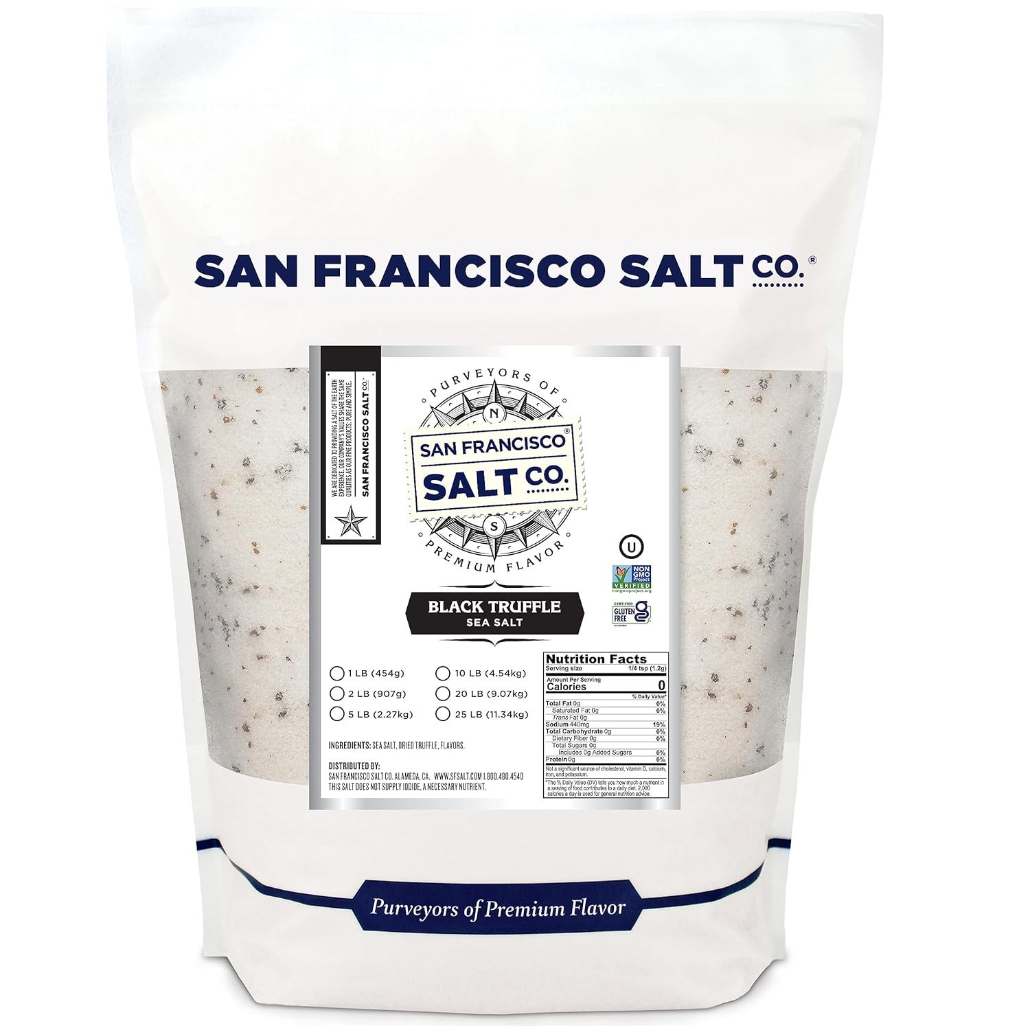 Italian Black Truffle Sea Salt 16oz – Elevate Your Dishes to Gourmet Heights