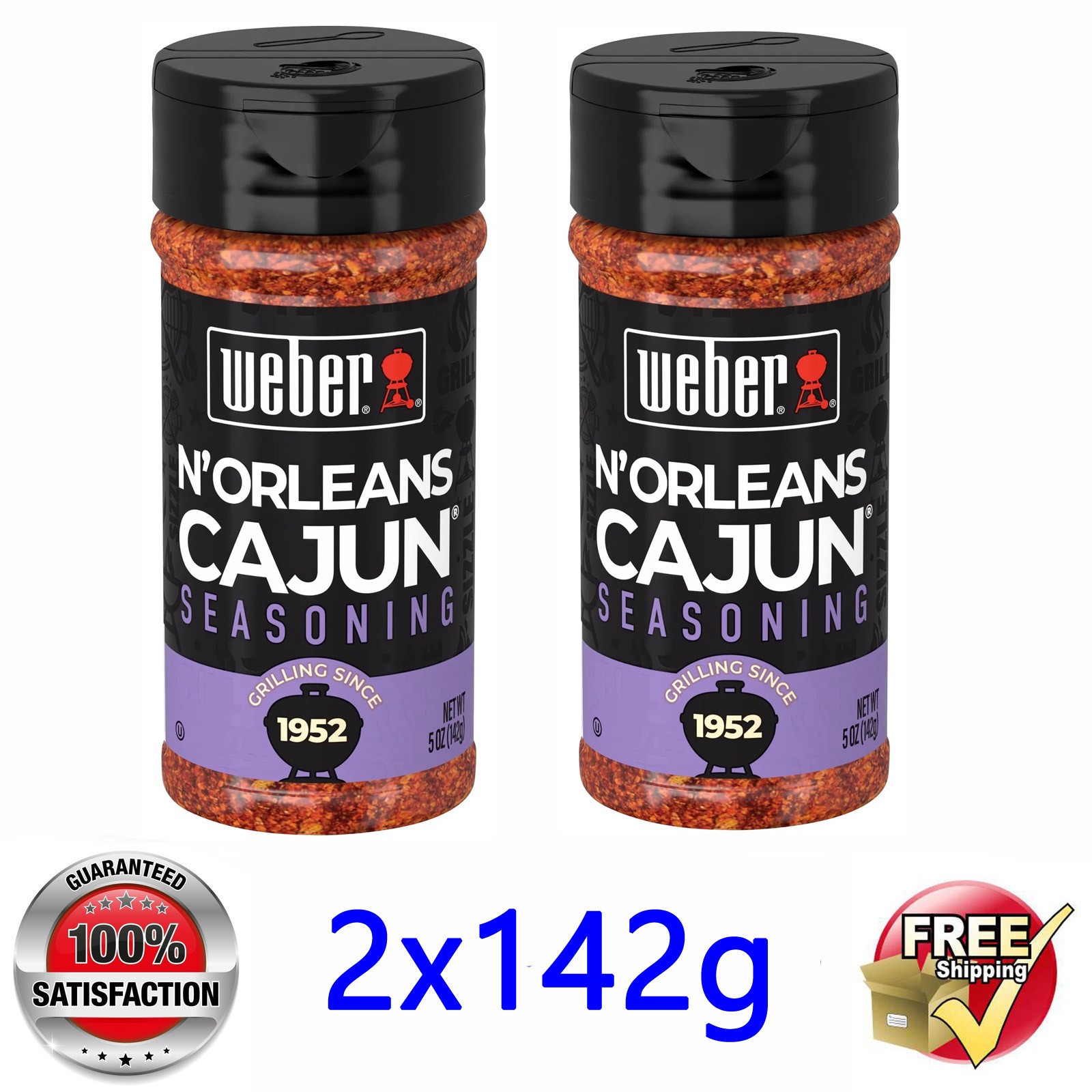 2x Weber @ N’Orleans Cajun Seasoning Original Blend @ 2x 142g – 04/2031