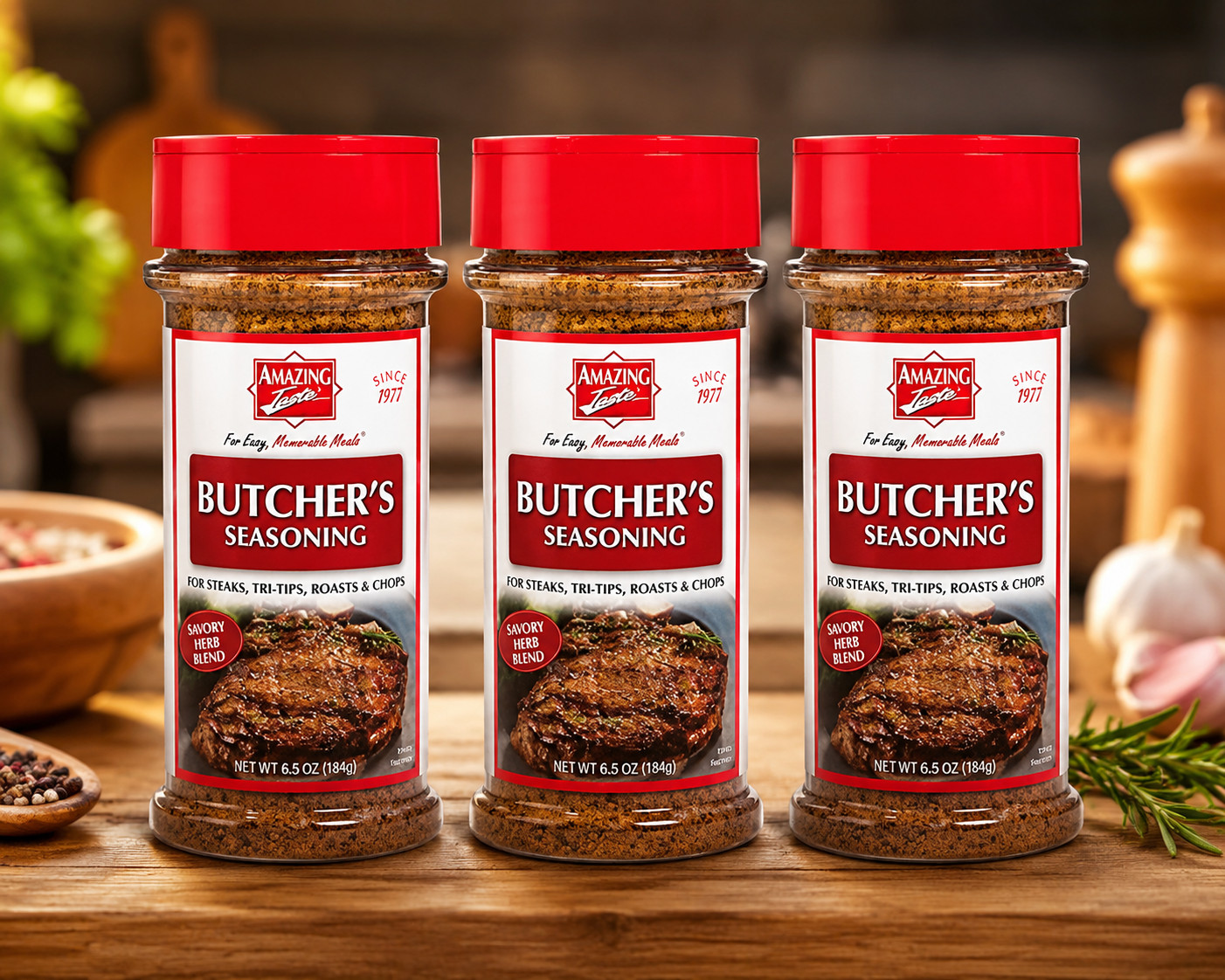 pack 3 Shakers Seasoning Bundle Butcher’s Seasoning for Steaks Tri-Tips roast