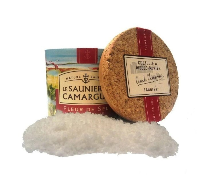 Le Saunier de Camargue, French Fleur de Sel, Round Box with Cork Lid, 4.4 oz
