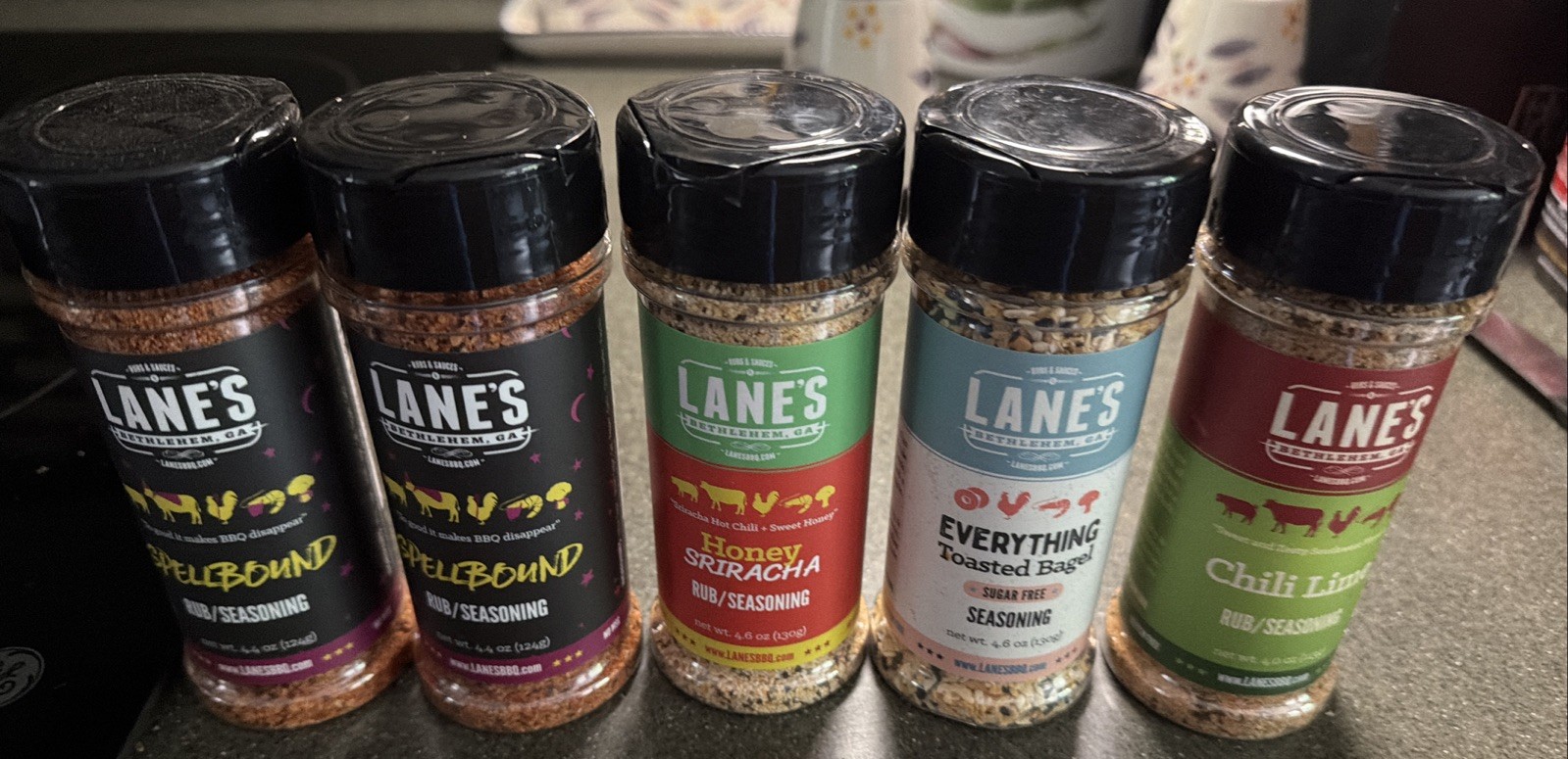 Lane’s BBQ 5-pack. Spellbound, Chili Lime, Everything, Honey Sriracha. SO GOOD!