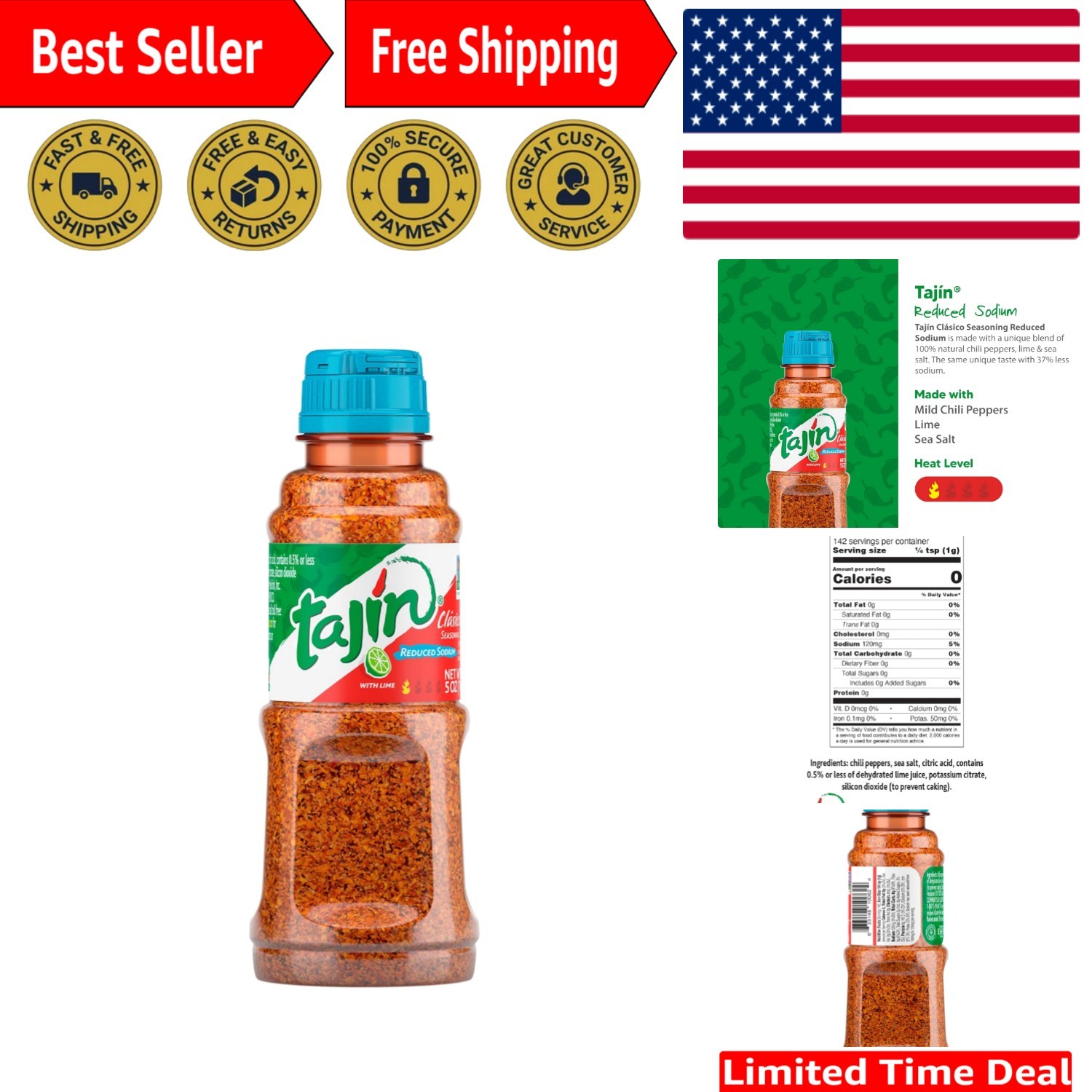 Explore Flavor with Tajín Clásico 5 oz Reduced Sodium Seasoning – Zing and Spice