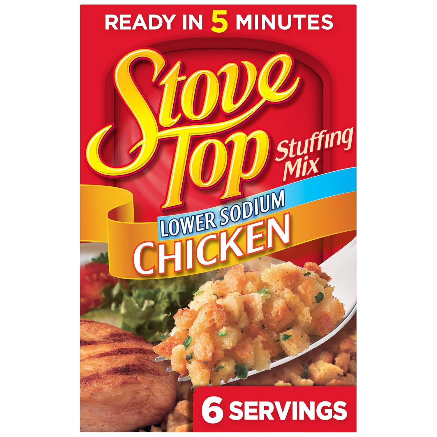 Lower Sodium Chicken Stuffing Mix, Instant Side Dish for Chicken and Holiday Mea