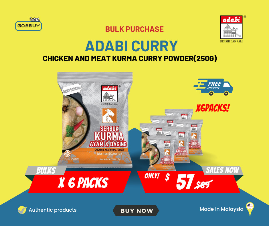 Adabi Chicken / Meat Kurma Curry Powder 24g (6 Packs)– Traditional Malaysian