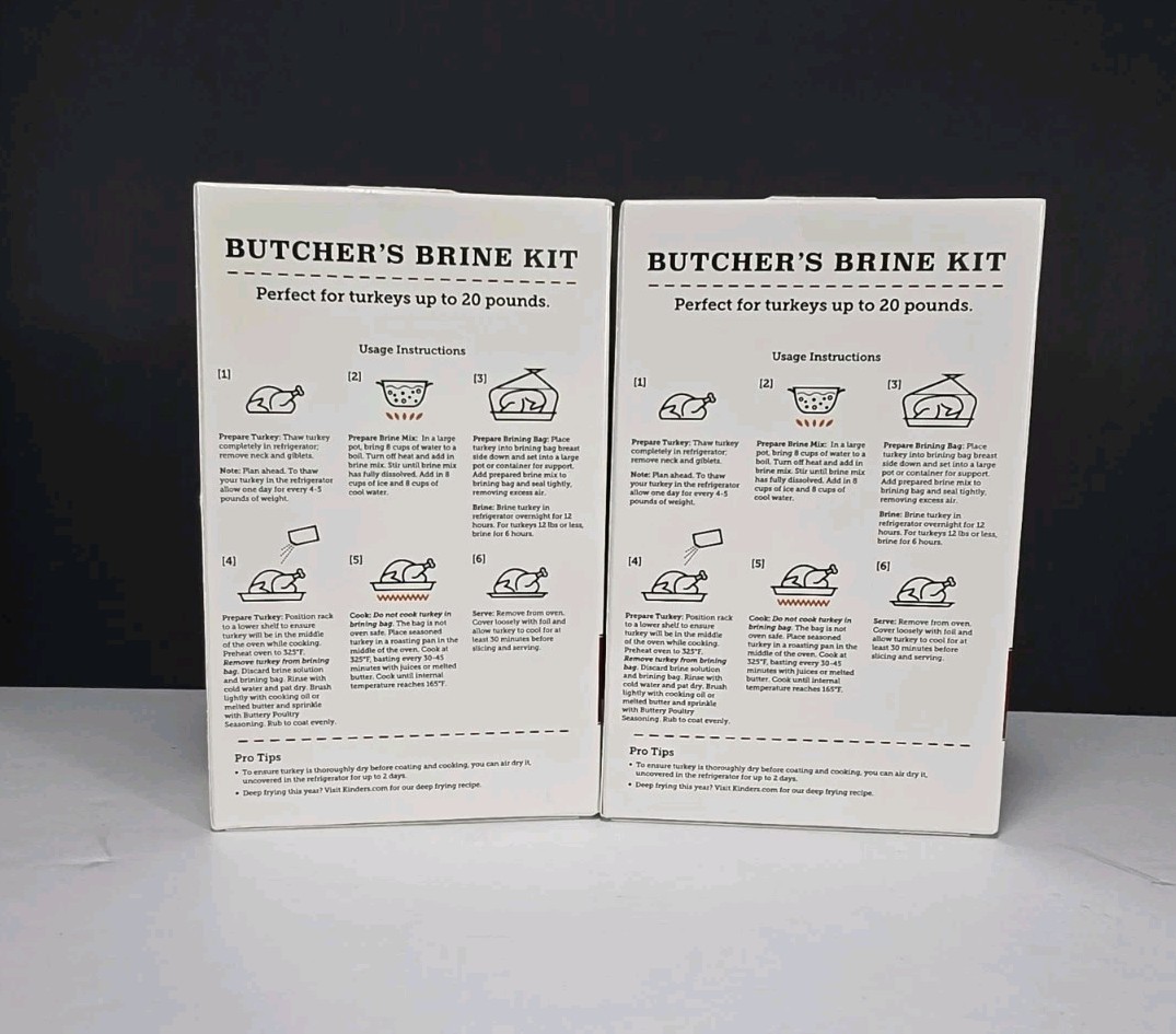 Kinder’s Butcher’s Turkey Brine Kit With Bag Buttery Blend 11.25 oz 2 Pack 05/27
