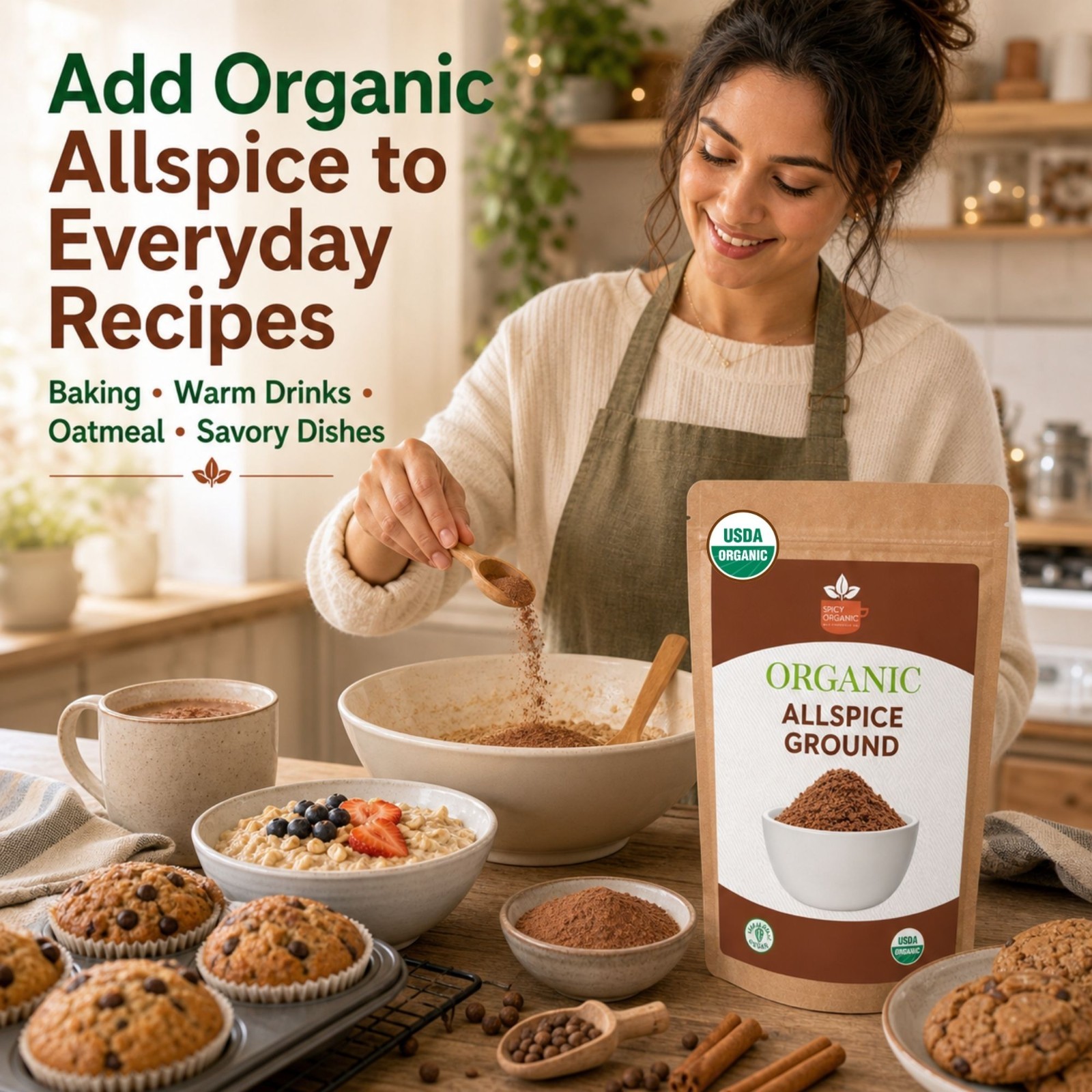 Spicy Organic Allspice Ground Powder 4 oz | USDA Organic