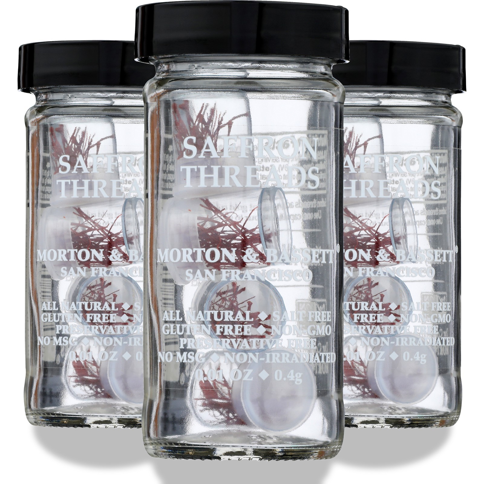 Saffron Threads Morton & Bassett Spice 0.01 Oz Seasoning 01 3 Pack